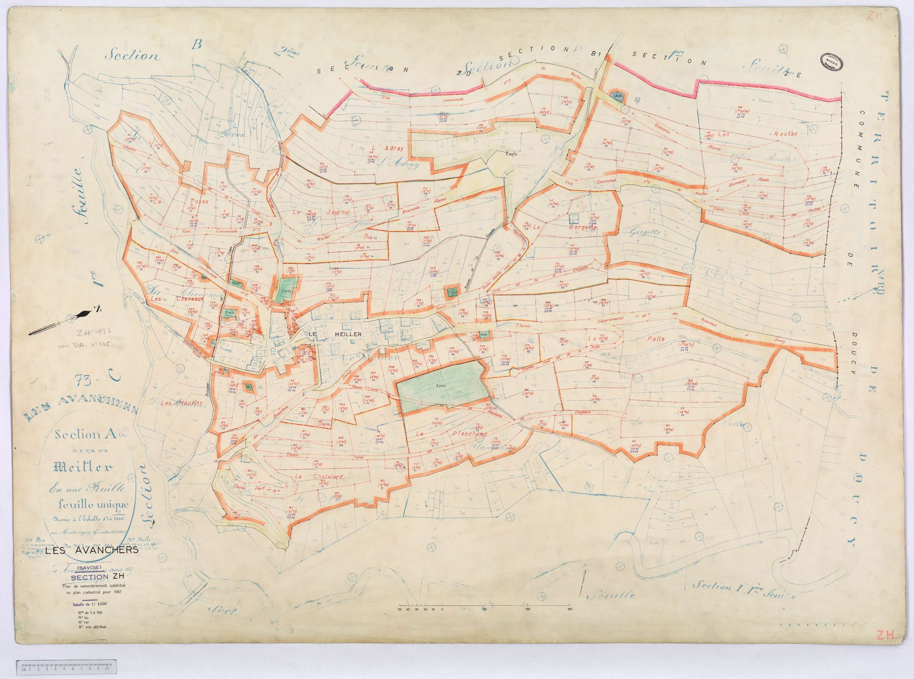 Avanchers-Valmorel - Cadastre rénové et cadastre remembré.
