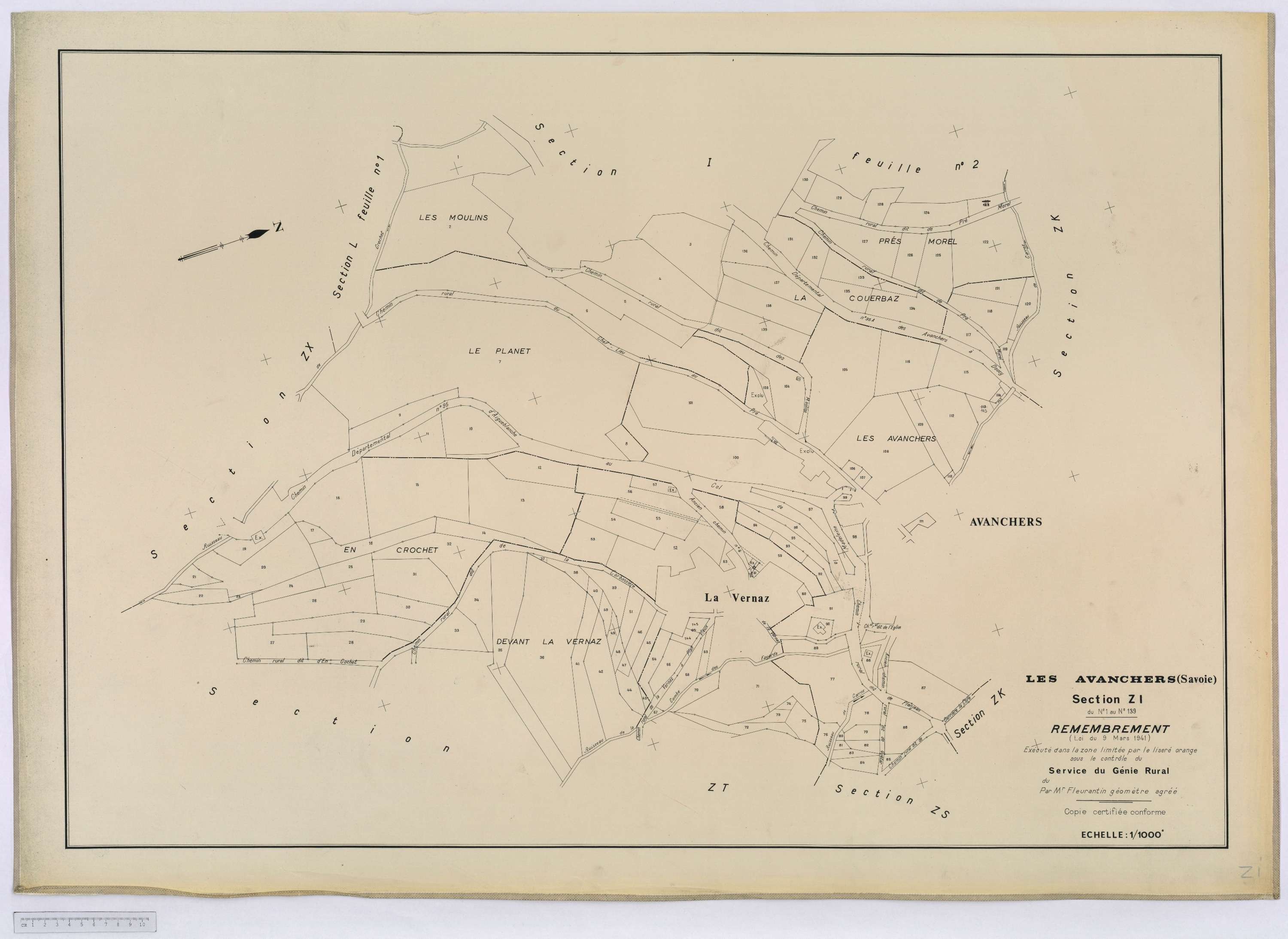 Avanchers-Valmorel - Cadastre rénové et cadastre remembré.