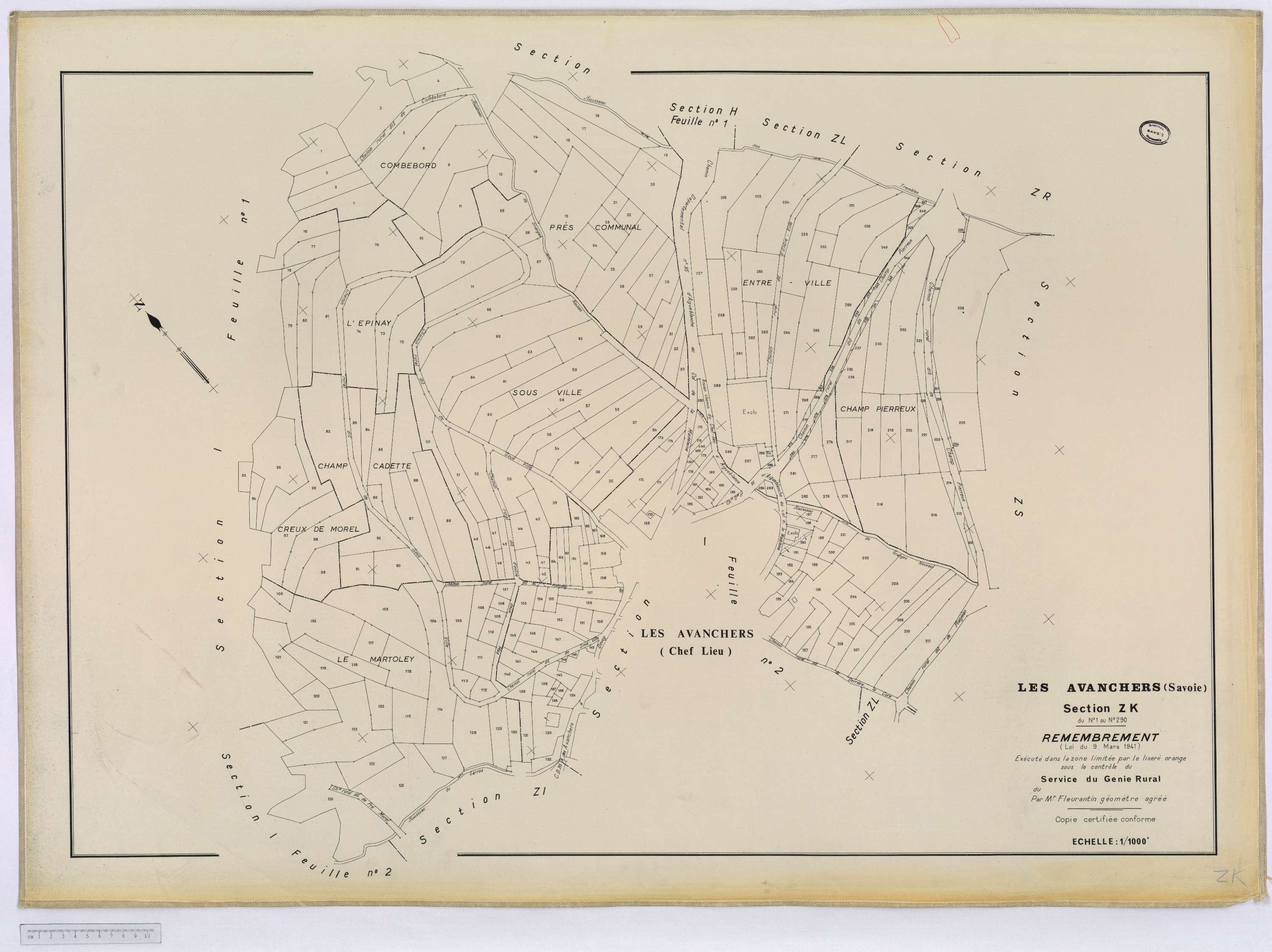 Avanchers-Valmorel - Cadastre rénové et cadastre remembré.