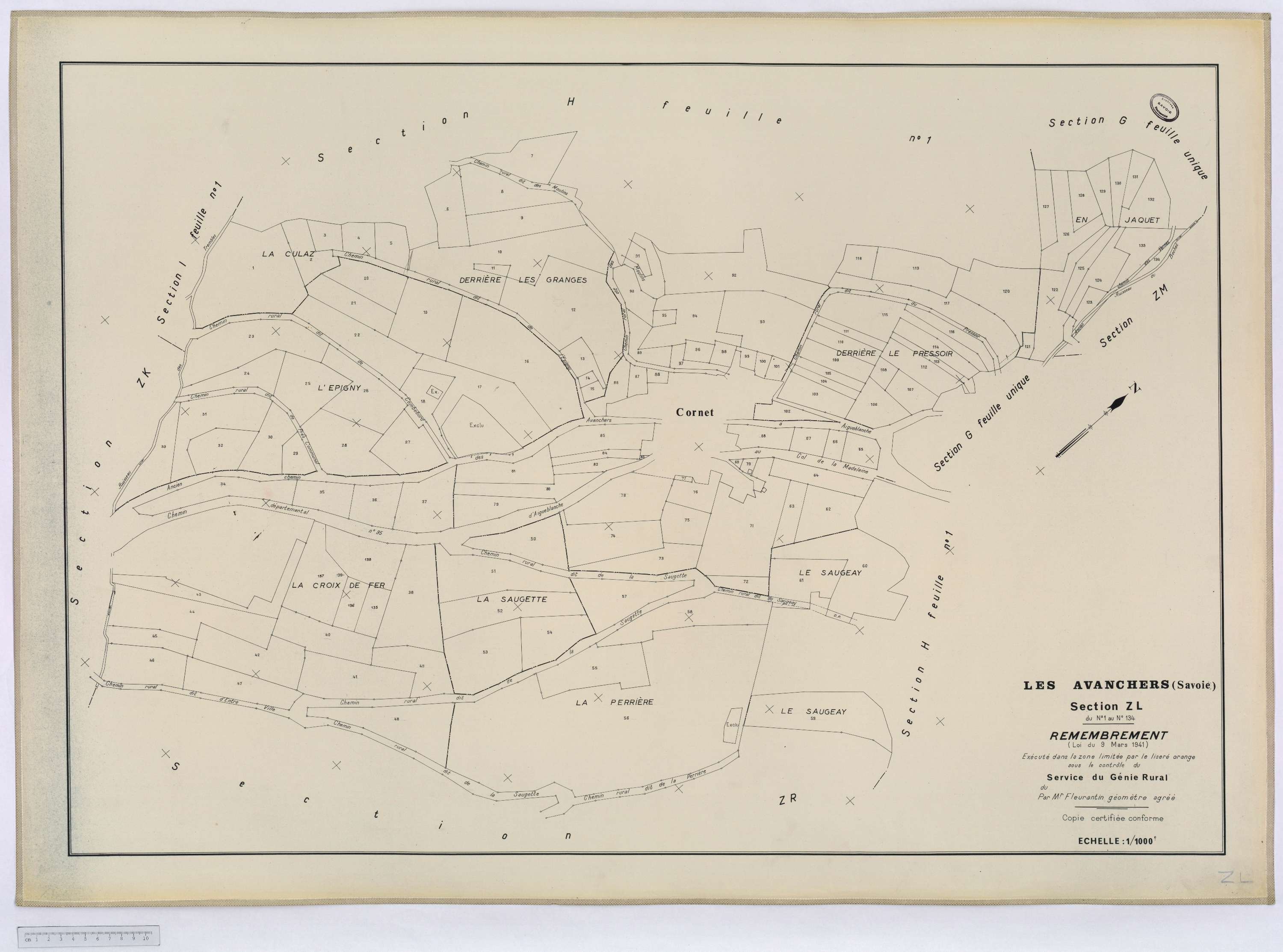Avanchers-Valmorel - Cadastre rénové et cadastre remembré.