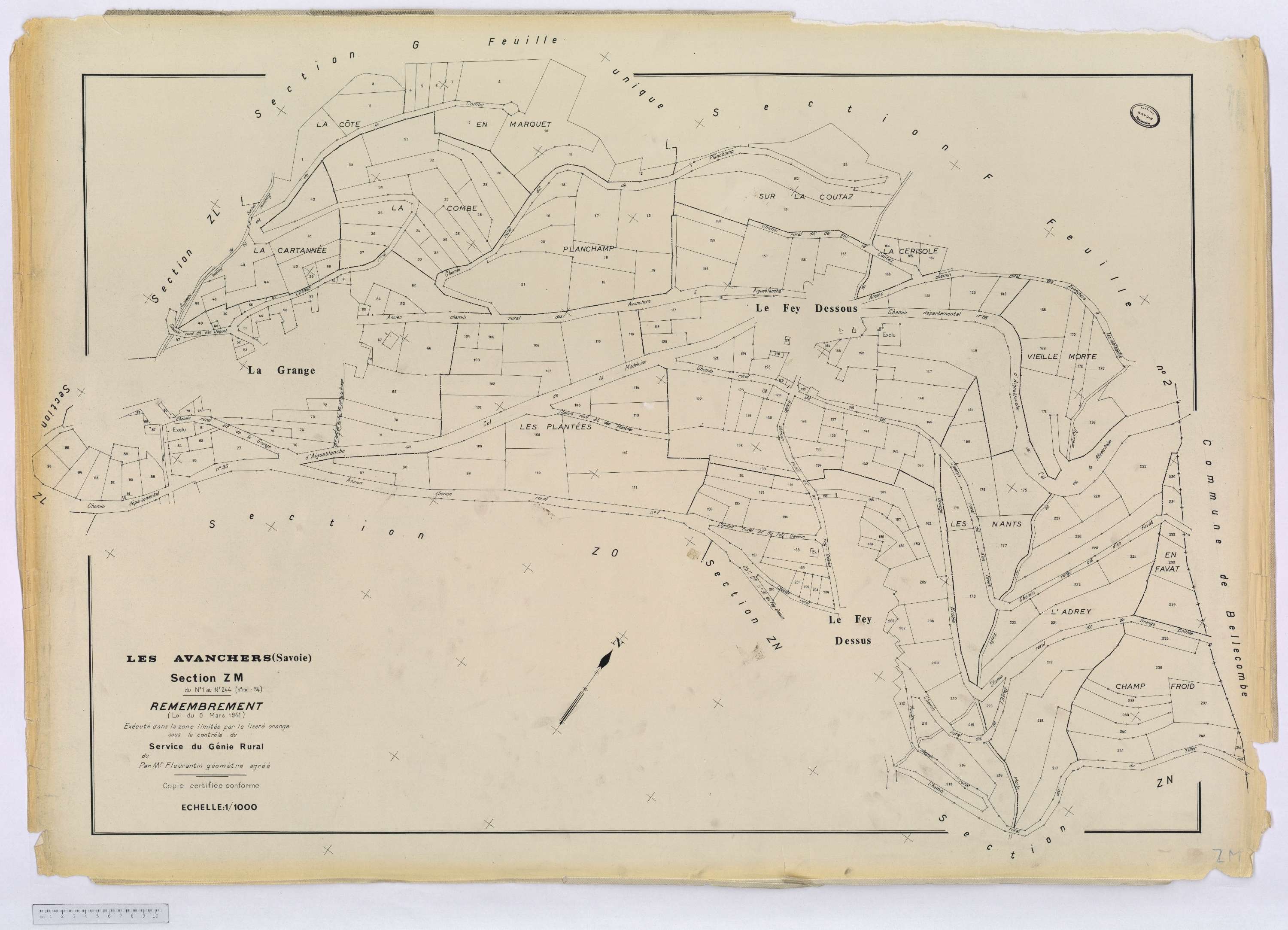 Avanchers-Valmorel - Cadastre rénové et cadastre remembré.