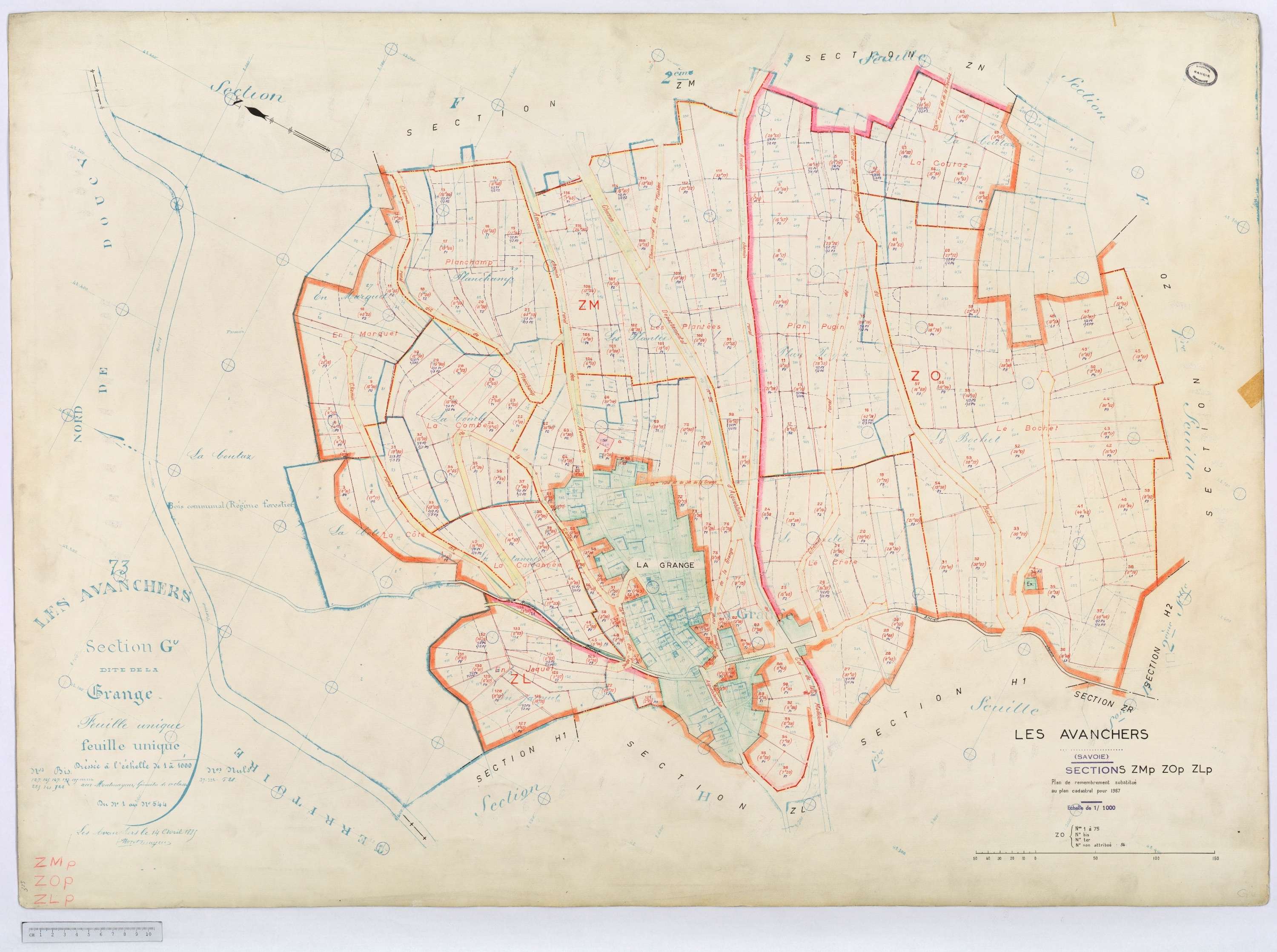 Avanchers-Valmorel - Cadastre rénové et cadastre remembré.