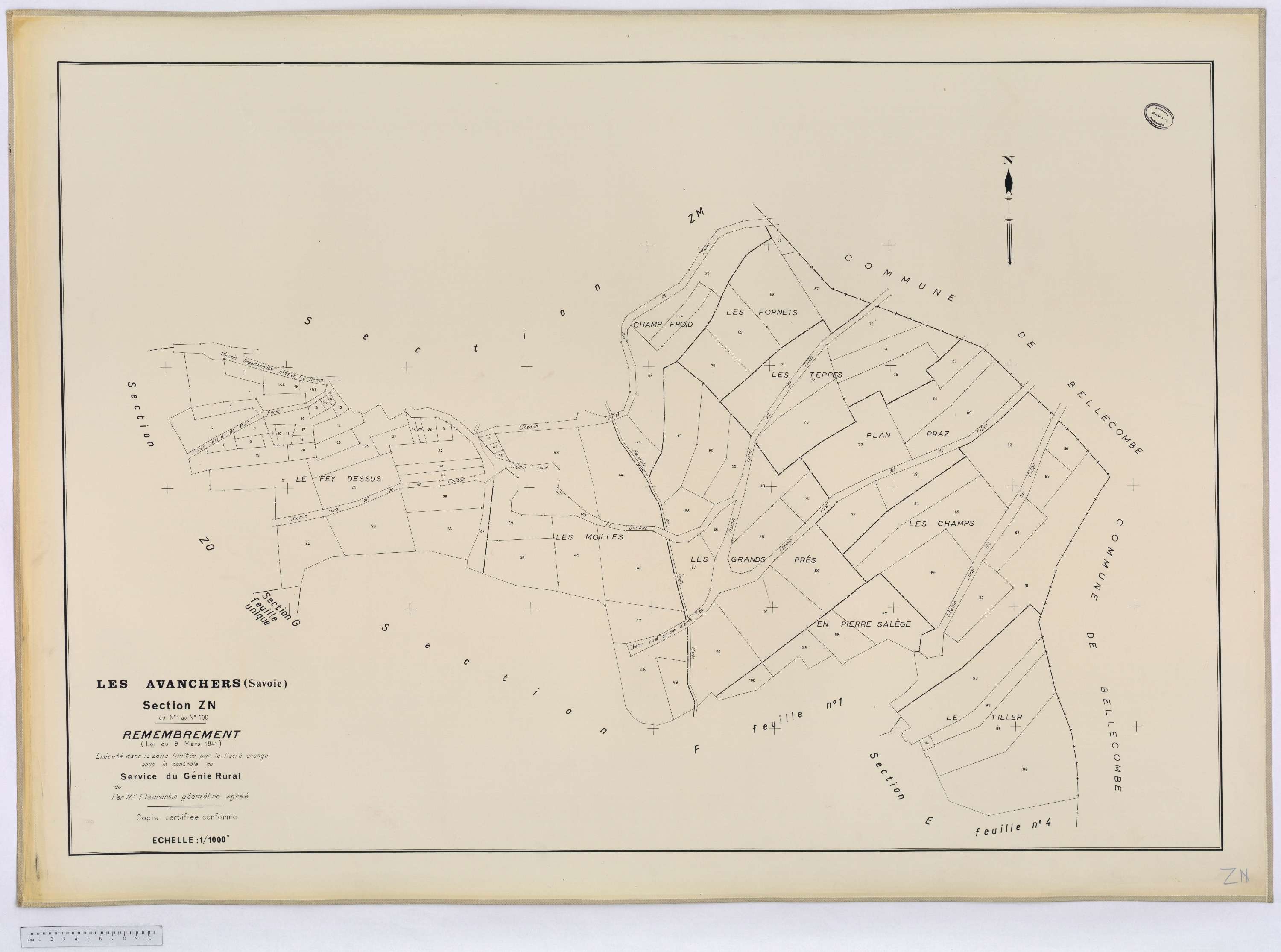 Avanchers-Valmorel - Cadastre rénové et cadastre remembré.