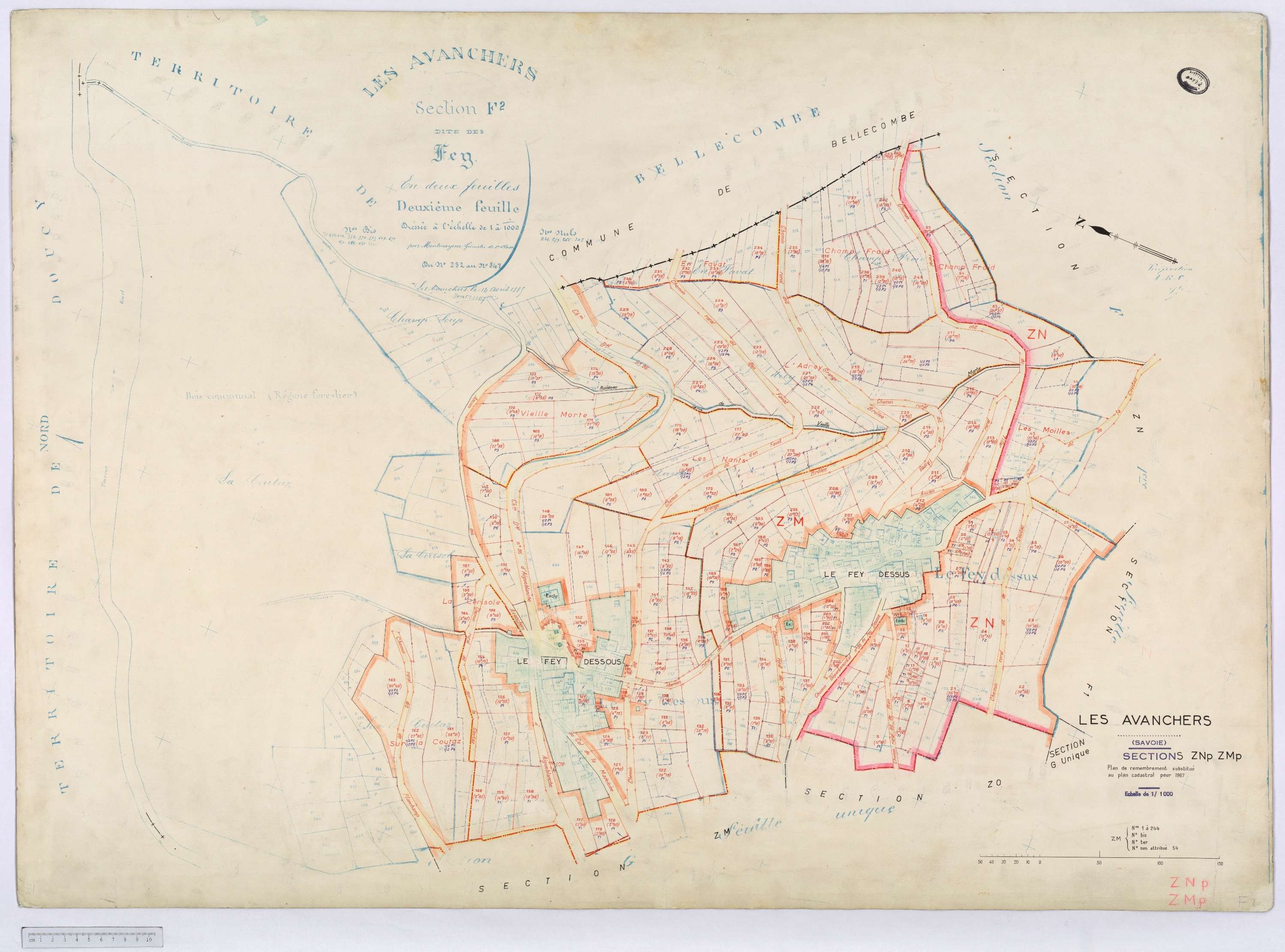 Avanchers-Valmorel - Cadastre rénové et cadastre remembré.