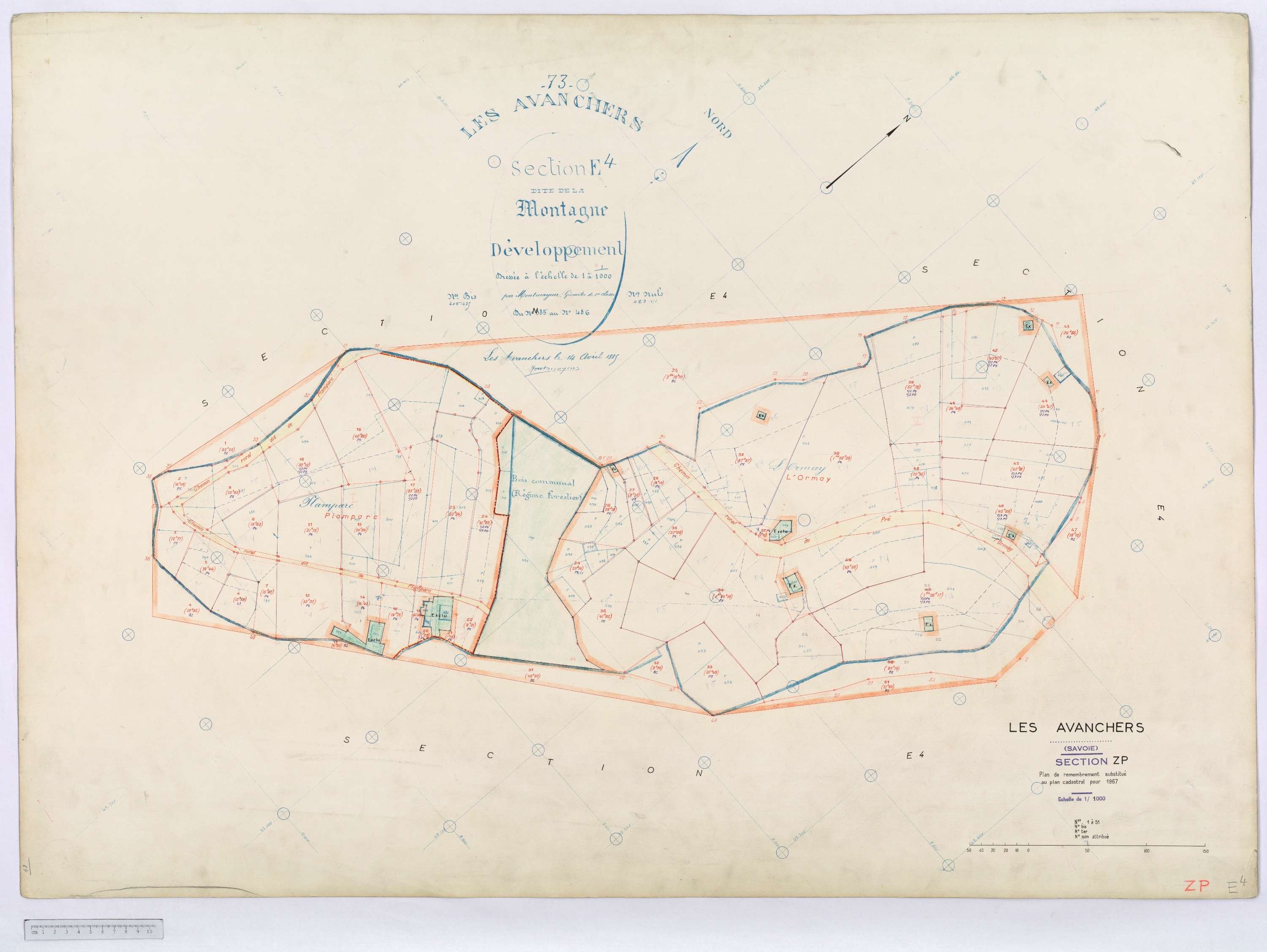 Avanchers-Valmorel - Cadastre rénové et cadastre remembré.