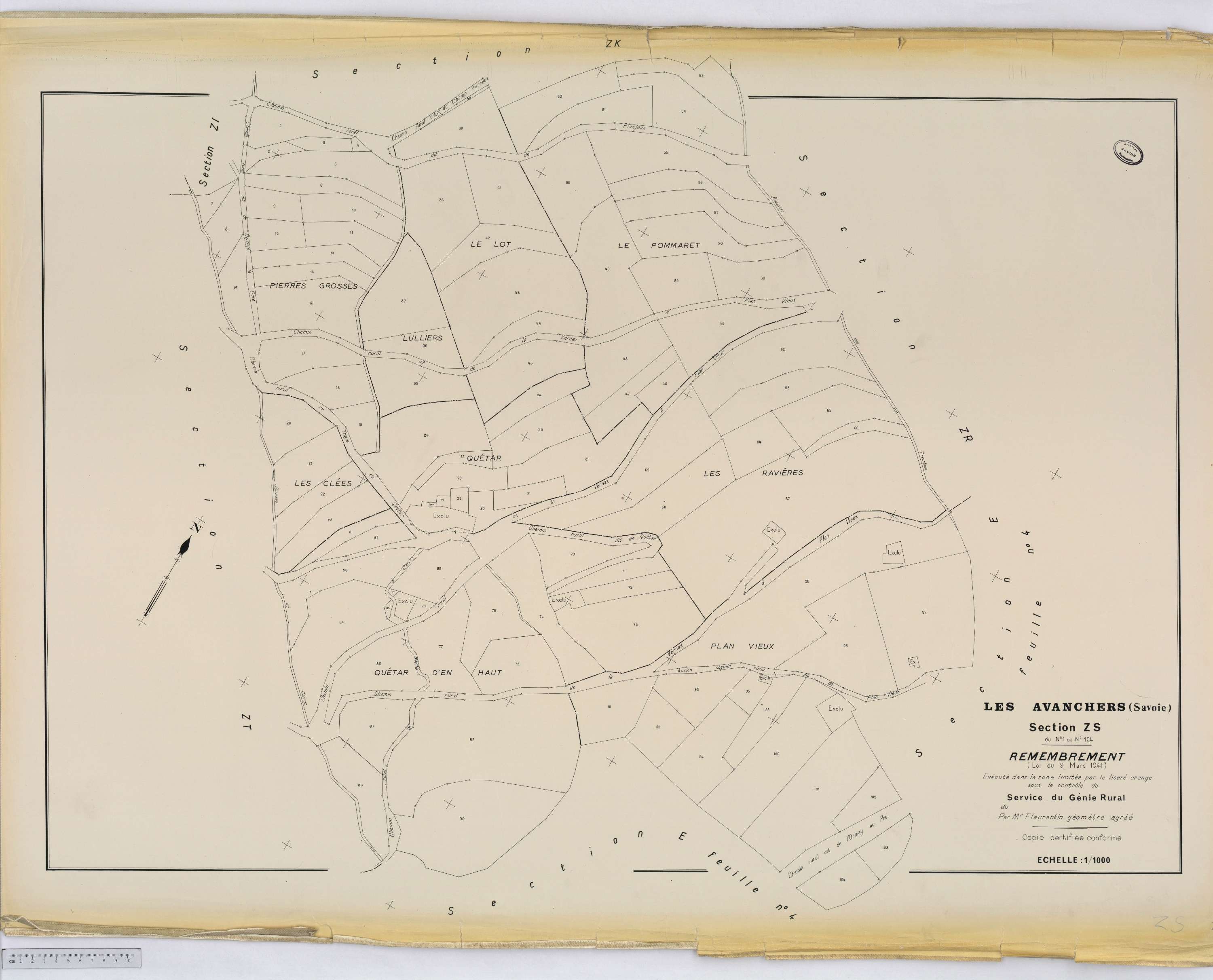 Avanchers-Valmorel - Cadastre rénové et cadastre remembré.