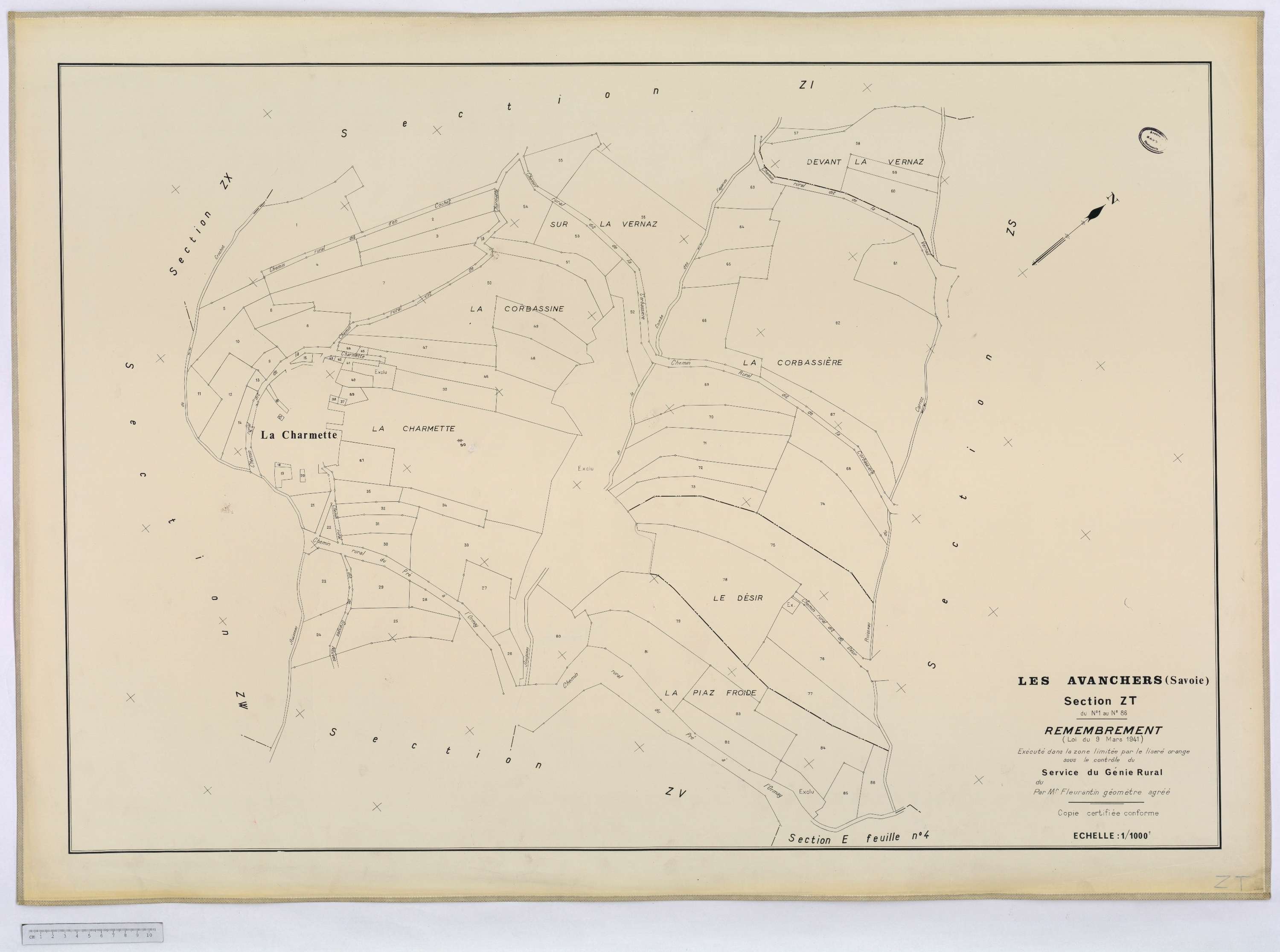 Avanchers-Valmorel - Cadastre rénové et cadastre remembré.