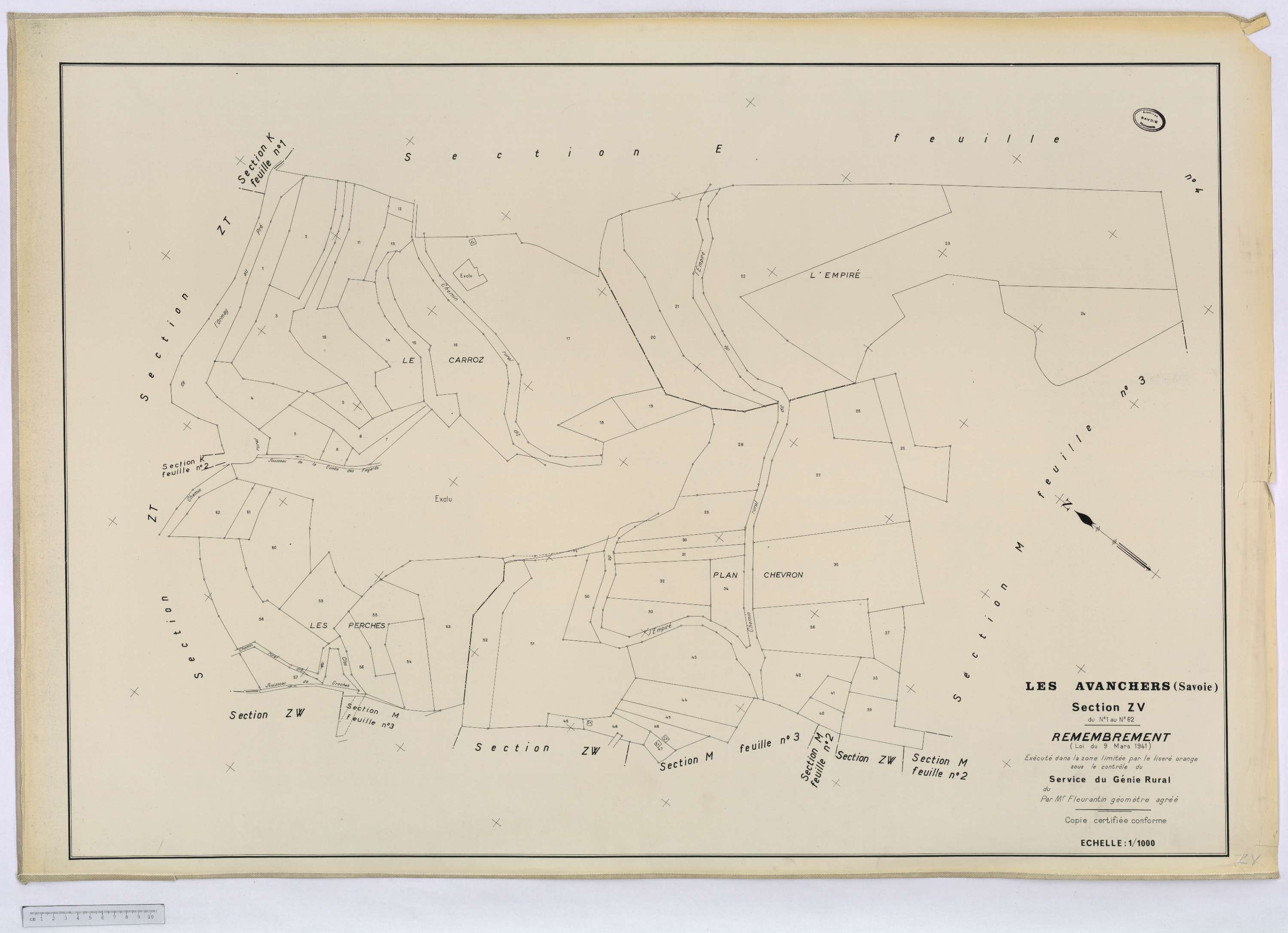 Avanchers-Valmorel - Cadastre rénové et cadastre remembré.