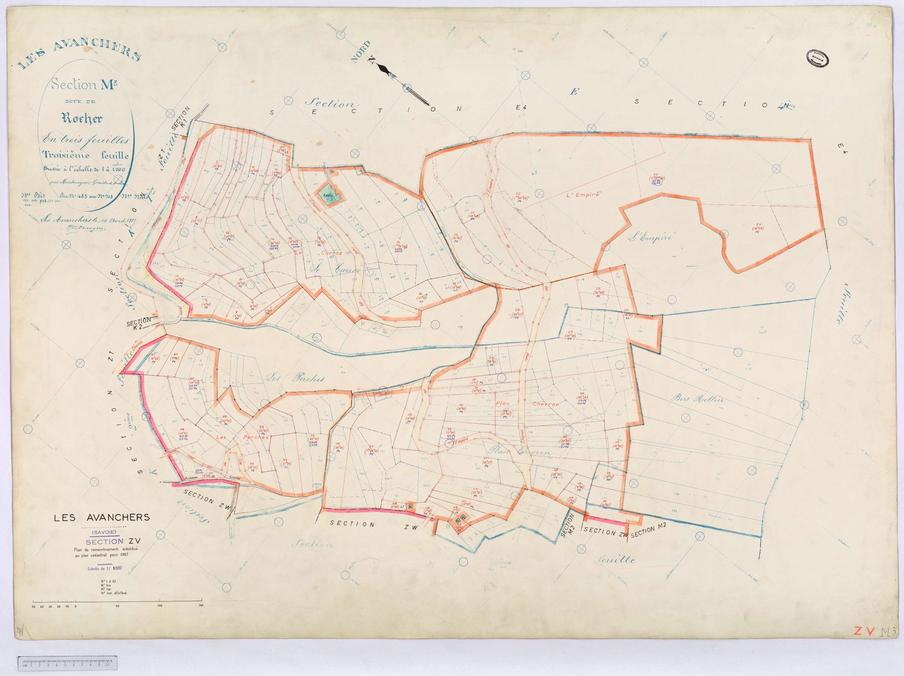 Avanchers-Valmorel - Cadastre rénové et cadastre remembré.