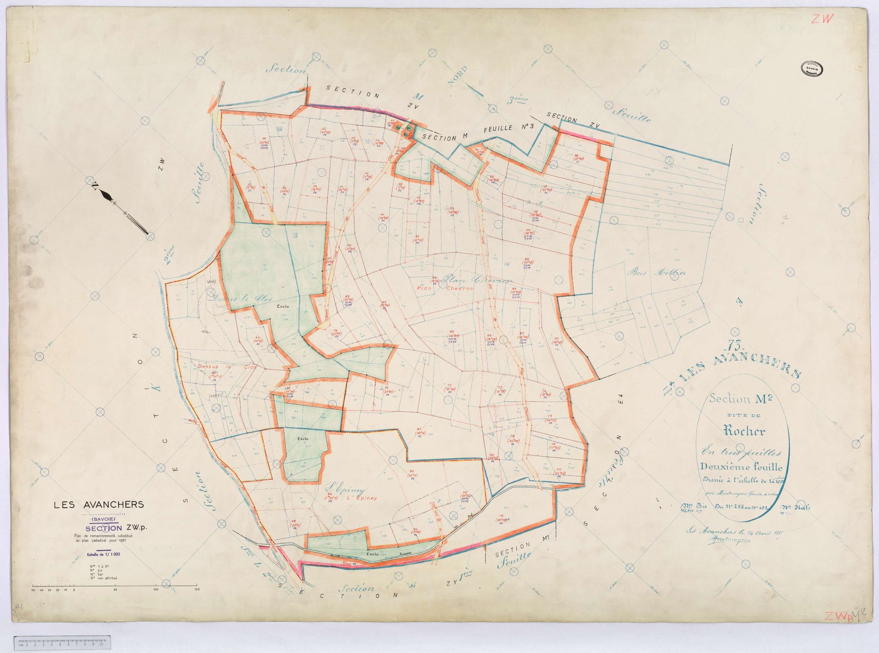 Avanchers-Valmorel - Cadastre rénové et cadastre remembré.