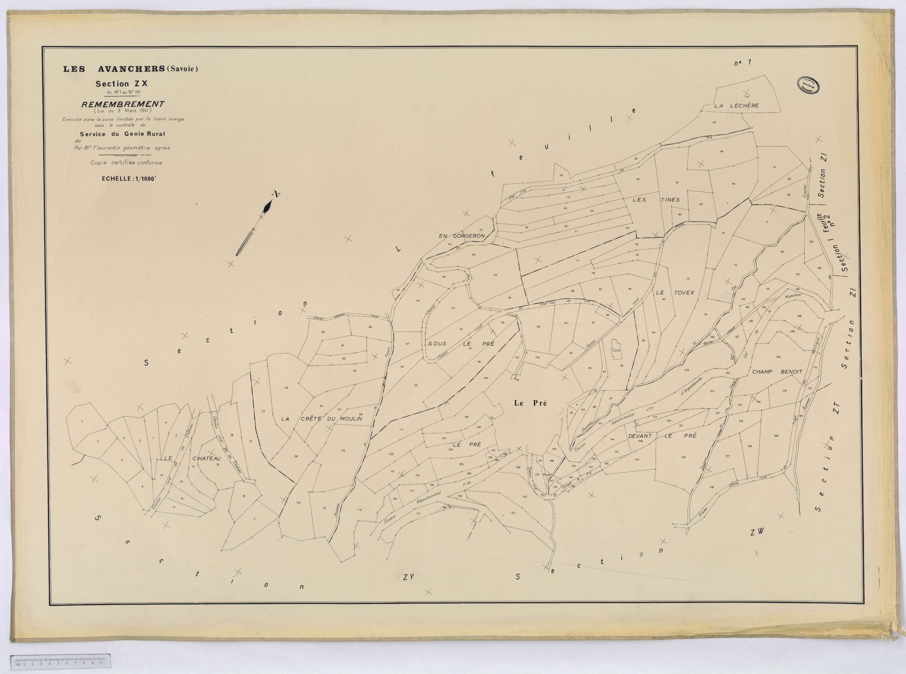 Avanchers-Valmorel - Cadastre rénové et cadastre remembré.