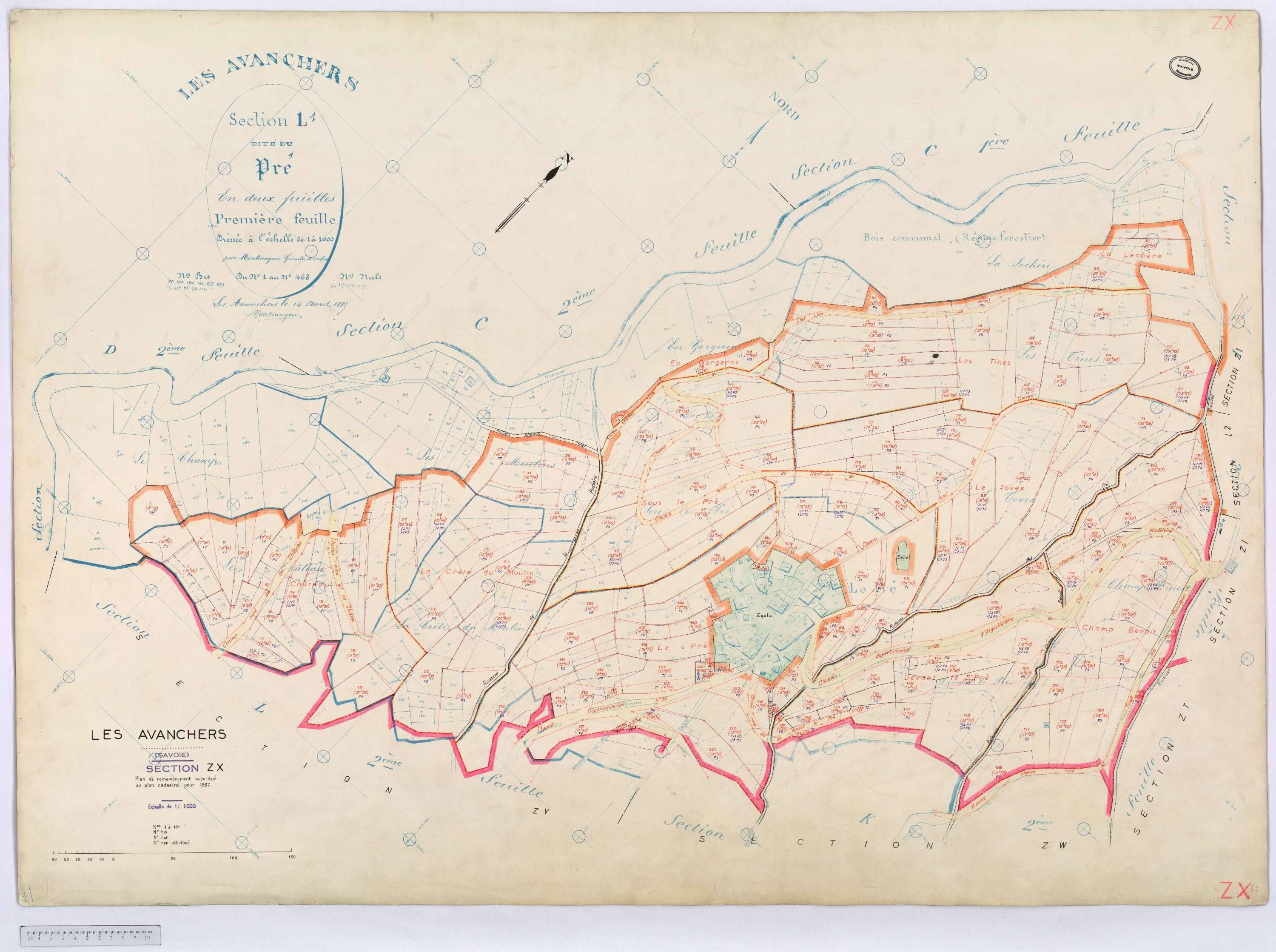 Avanchers-Valmorel - Cadastre rénové et cadastre remembré.