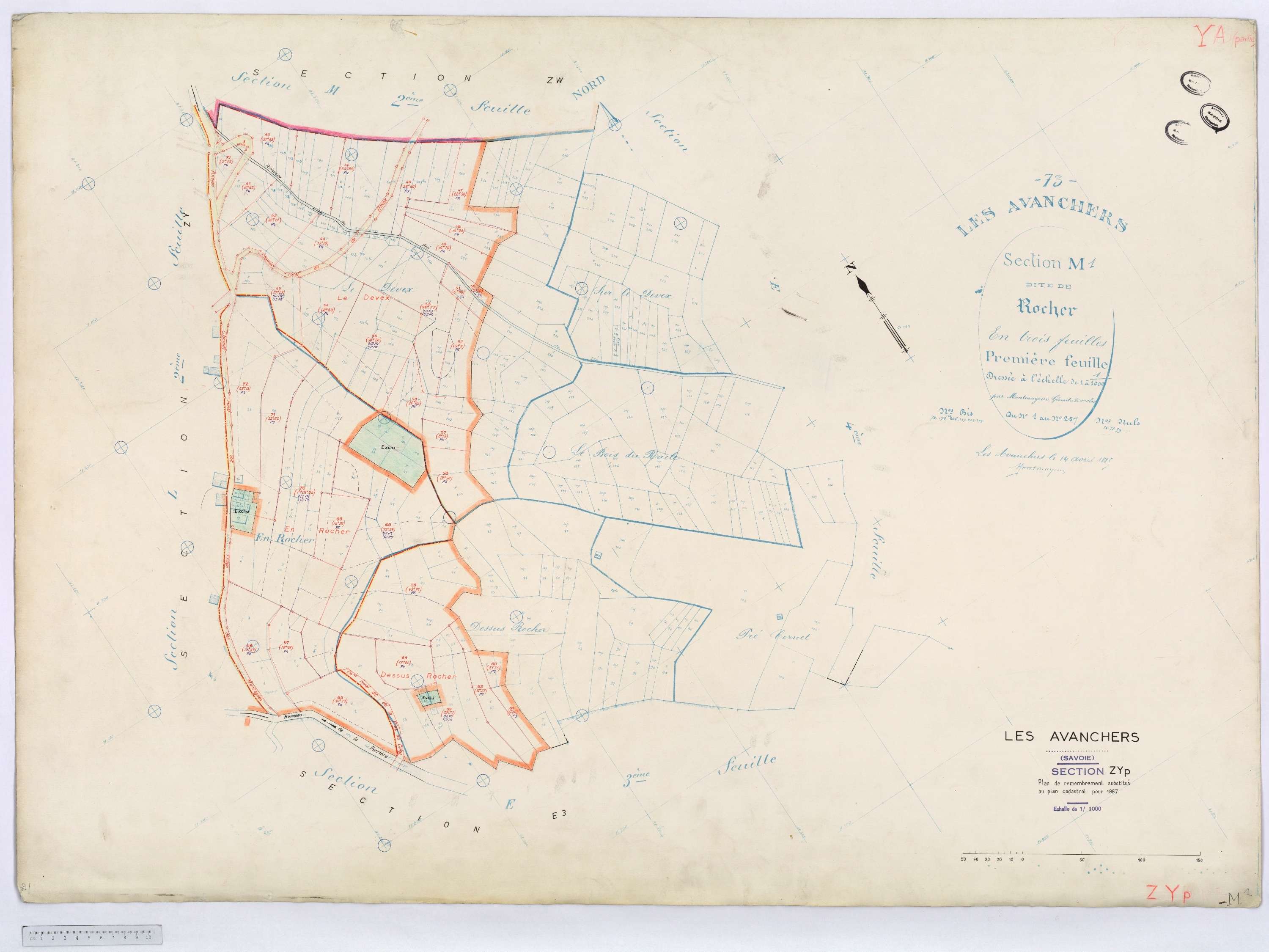Avanchers-Valmorel - Cadastre rénové et cadastre remembré.