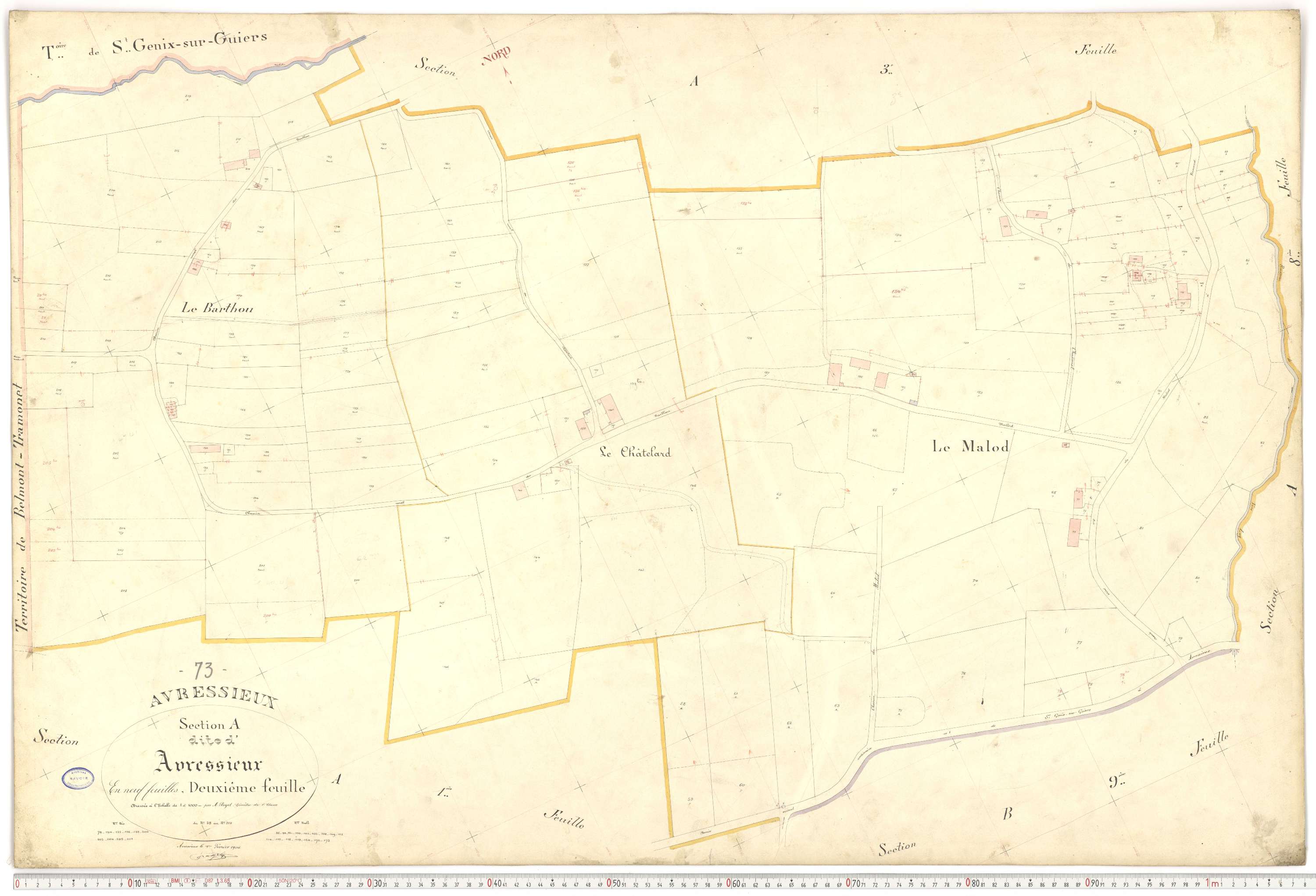 Avressieux - Plans cadastraux du premier cadastre français.