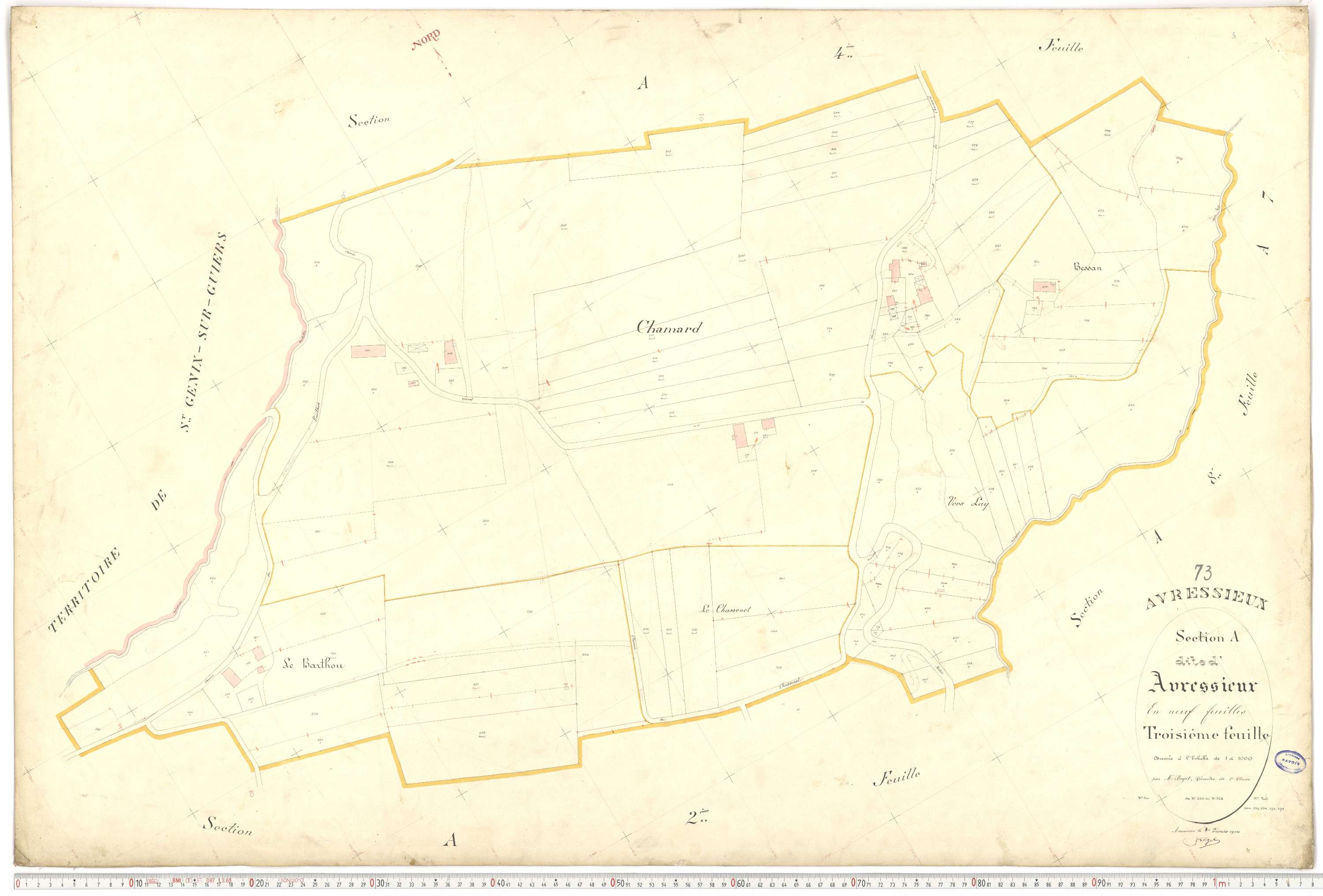 Avressieux - Plans cadastraux du premier cadastre français.