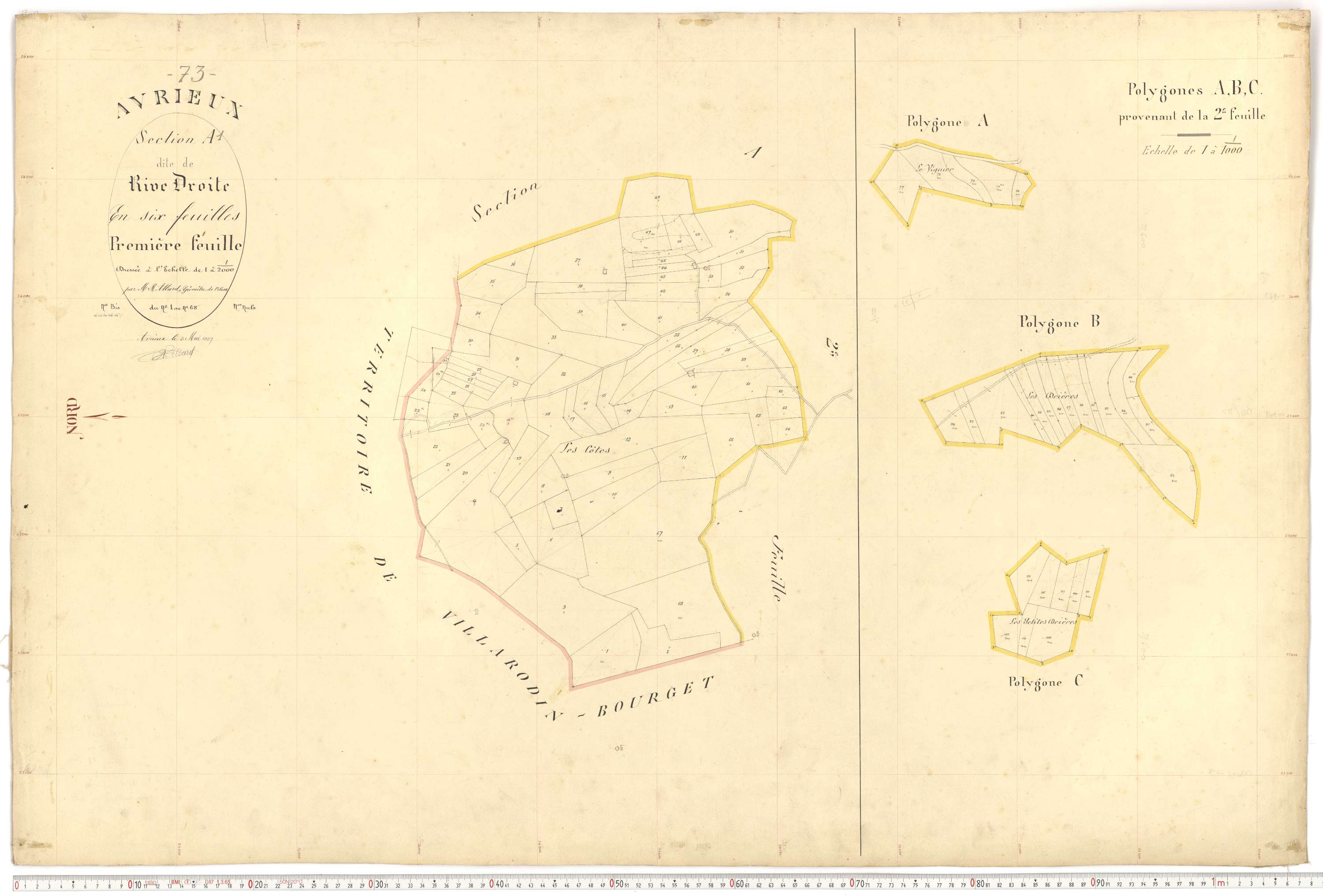 Avrieux - Plans cadastraux du premier cadastre français.