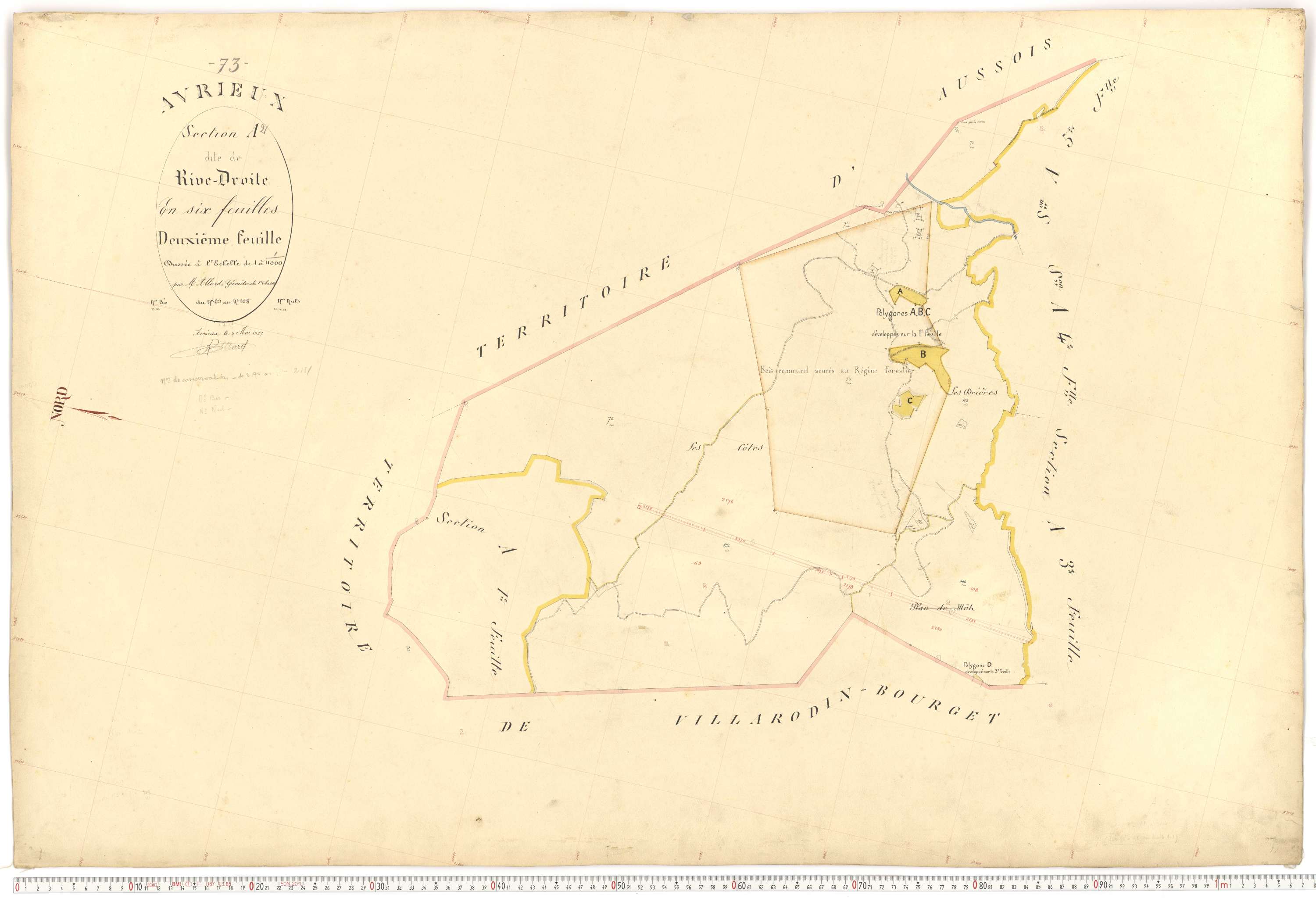 Avrieux - Plans cadastraux du premier cadastre français.