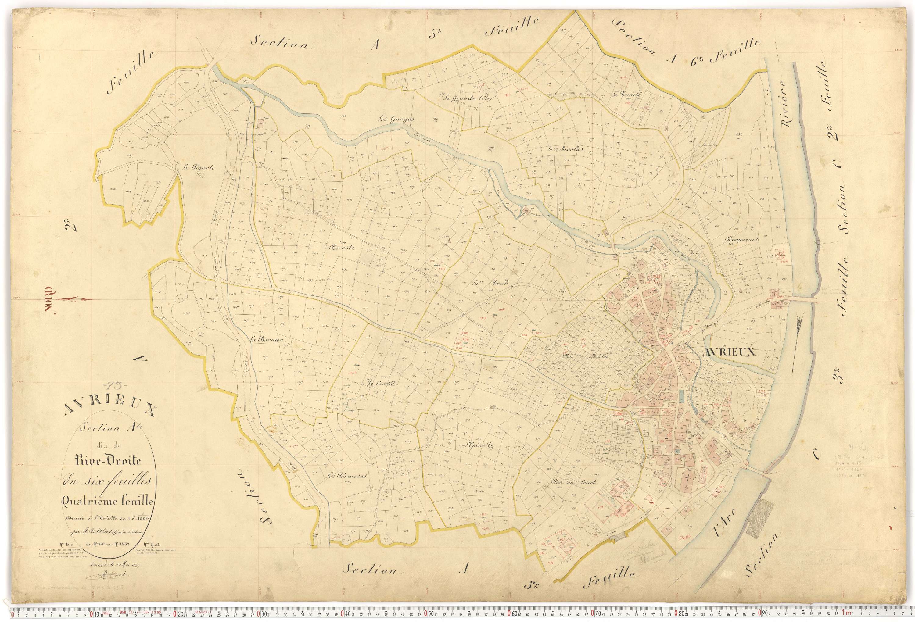 Avrieux - Plans cadastraux du premier cadastre français.