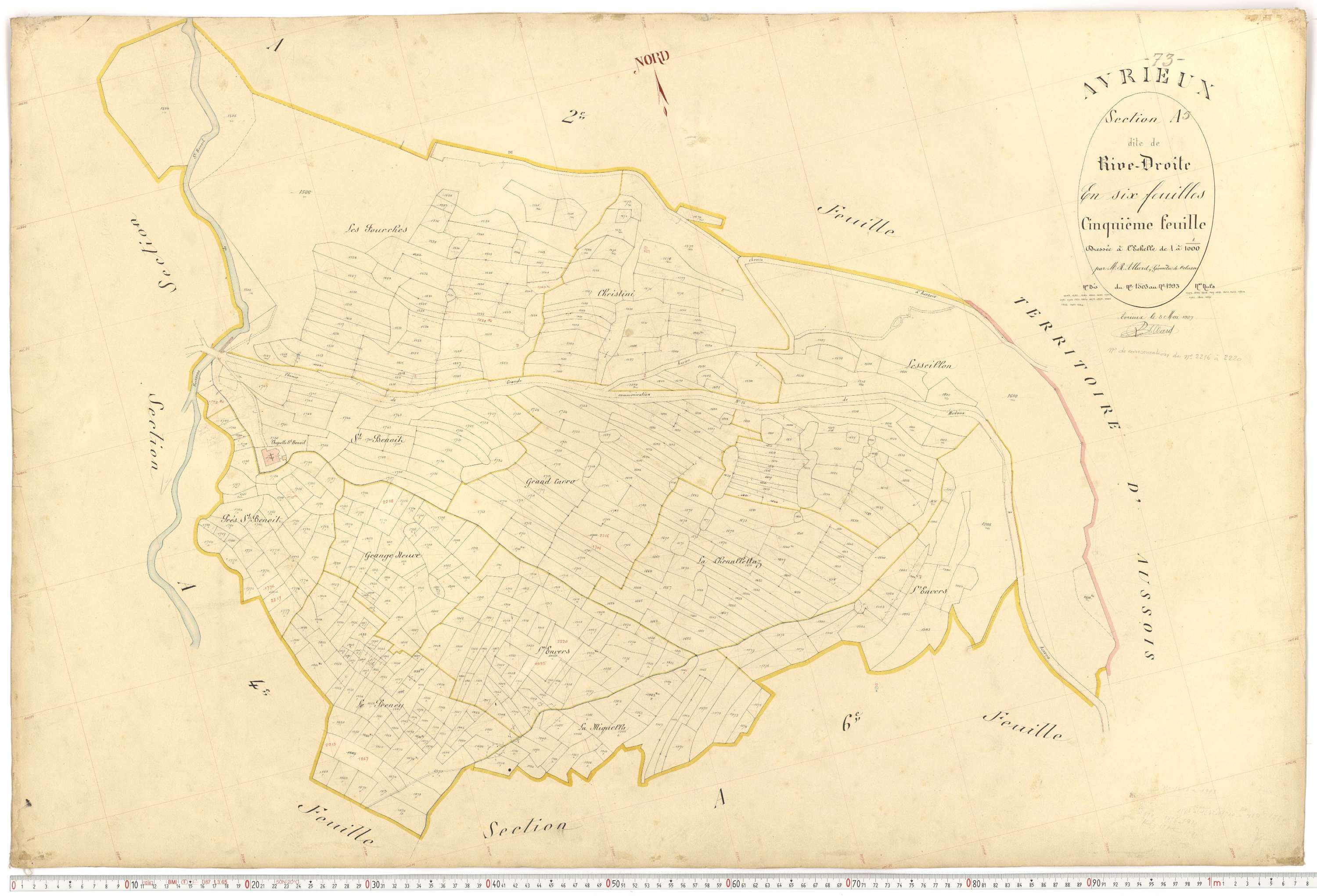 Avrieux - Plans cadastraux du premier cadastre français.