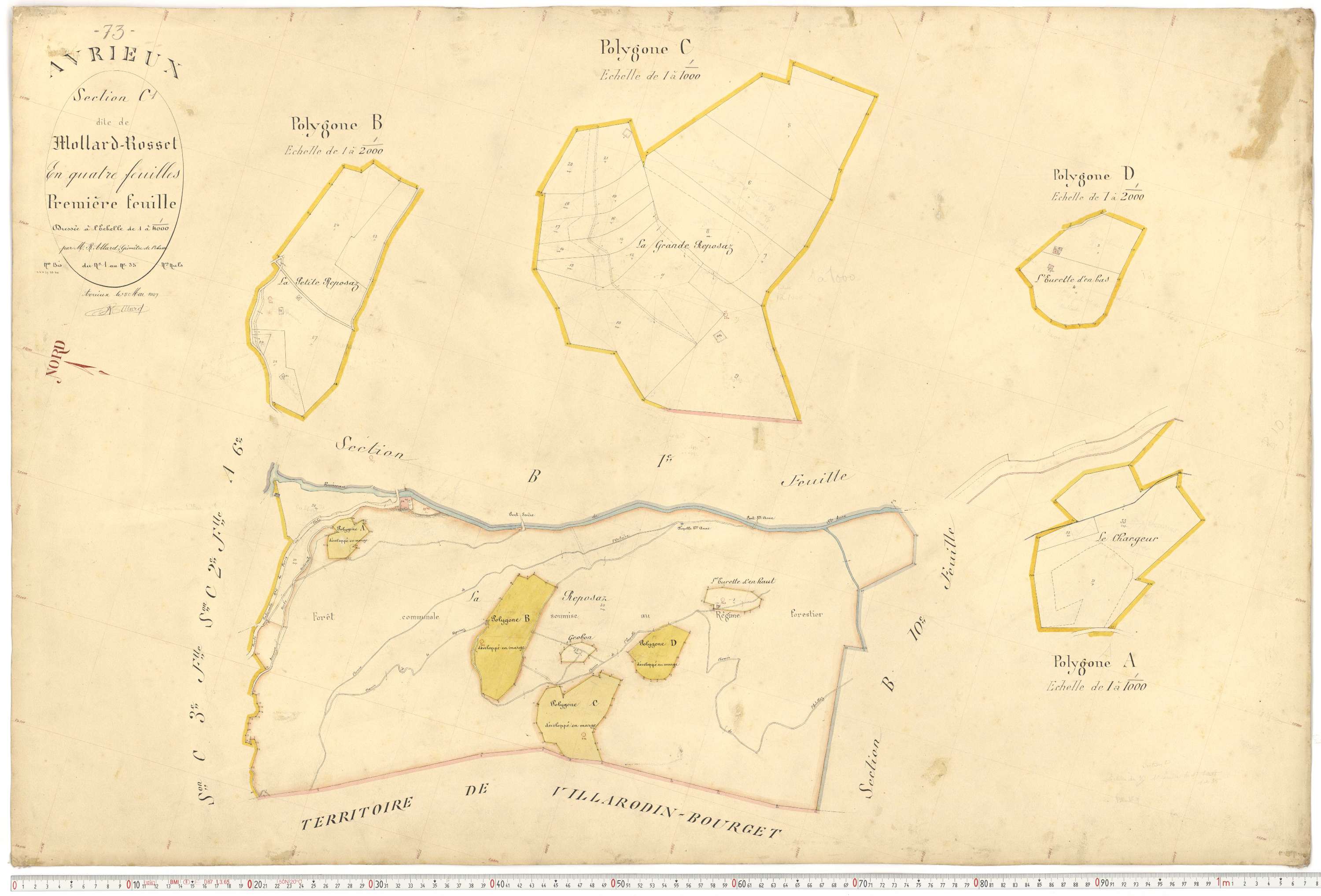 Avrieux - Plans cadastraux du premier cadastre français.