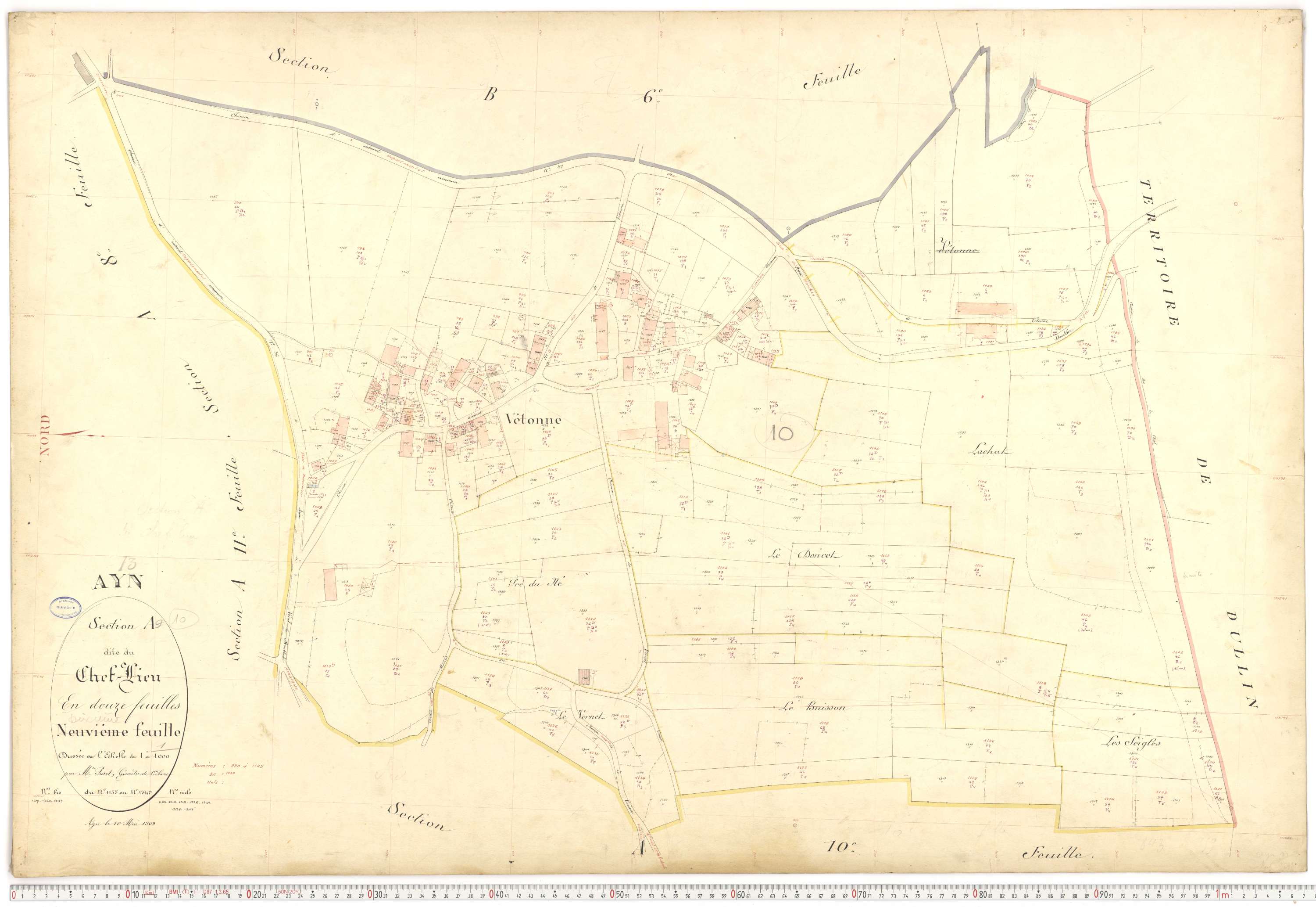 Ayn - Plans cadastraux du premier cadastre français.