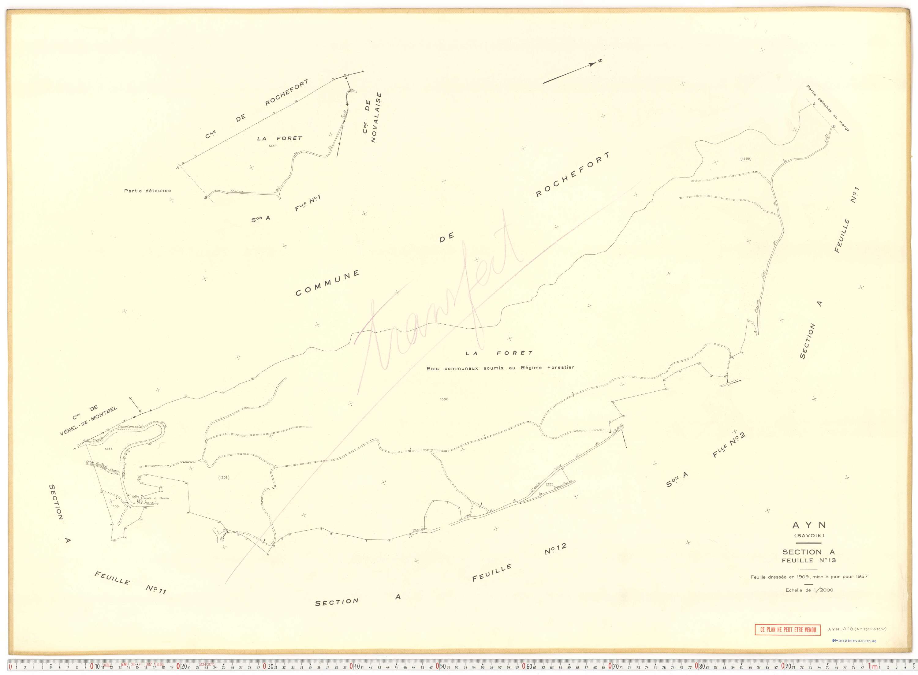 Ayn - Plans cadastraux du cadastre rénové en 1957 et mis à jour en 1988.