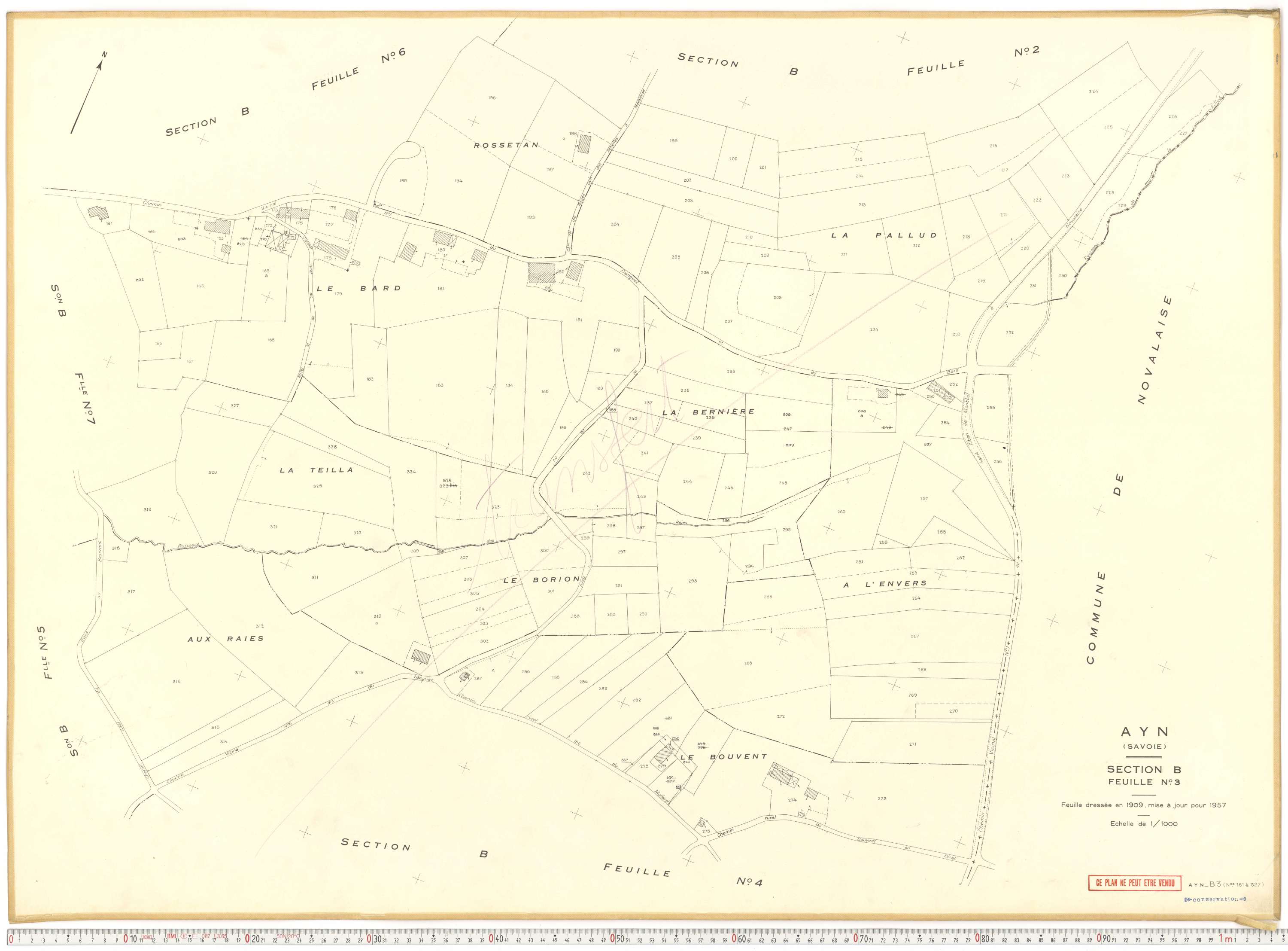 Ayn - Plans cadastraux du cadastre rénové en 1957 et mis à jour en 1988.
