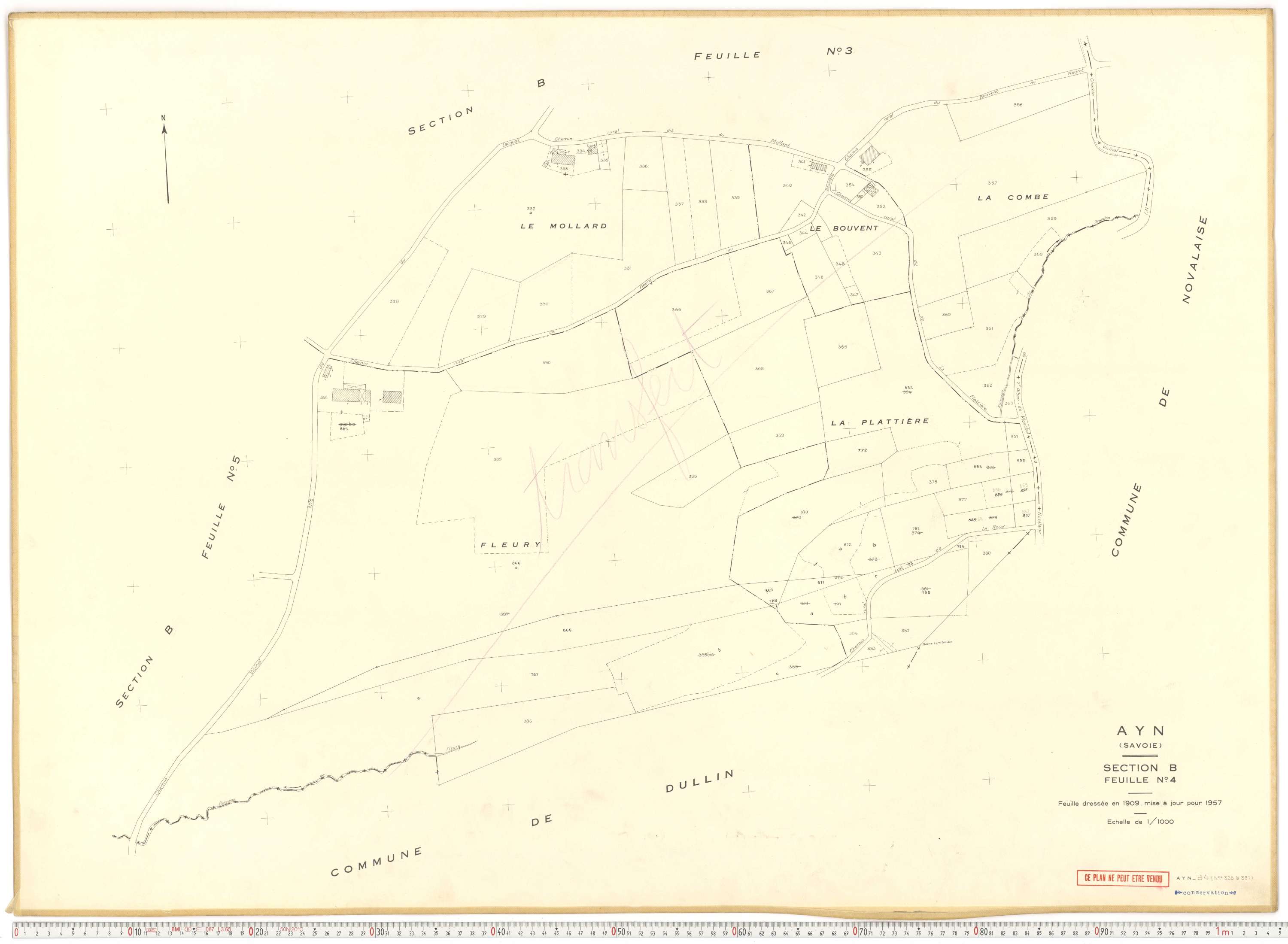 Ayn - Plans cadastraux du cadastre rénové en 1957 et mis à jour en 1988.