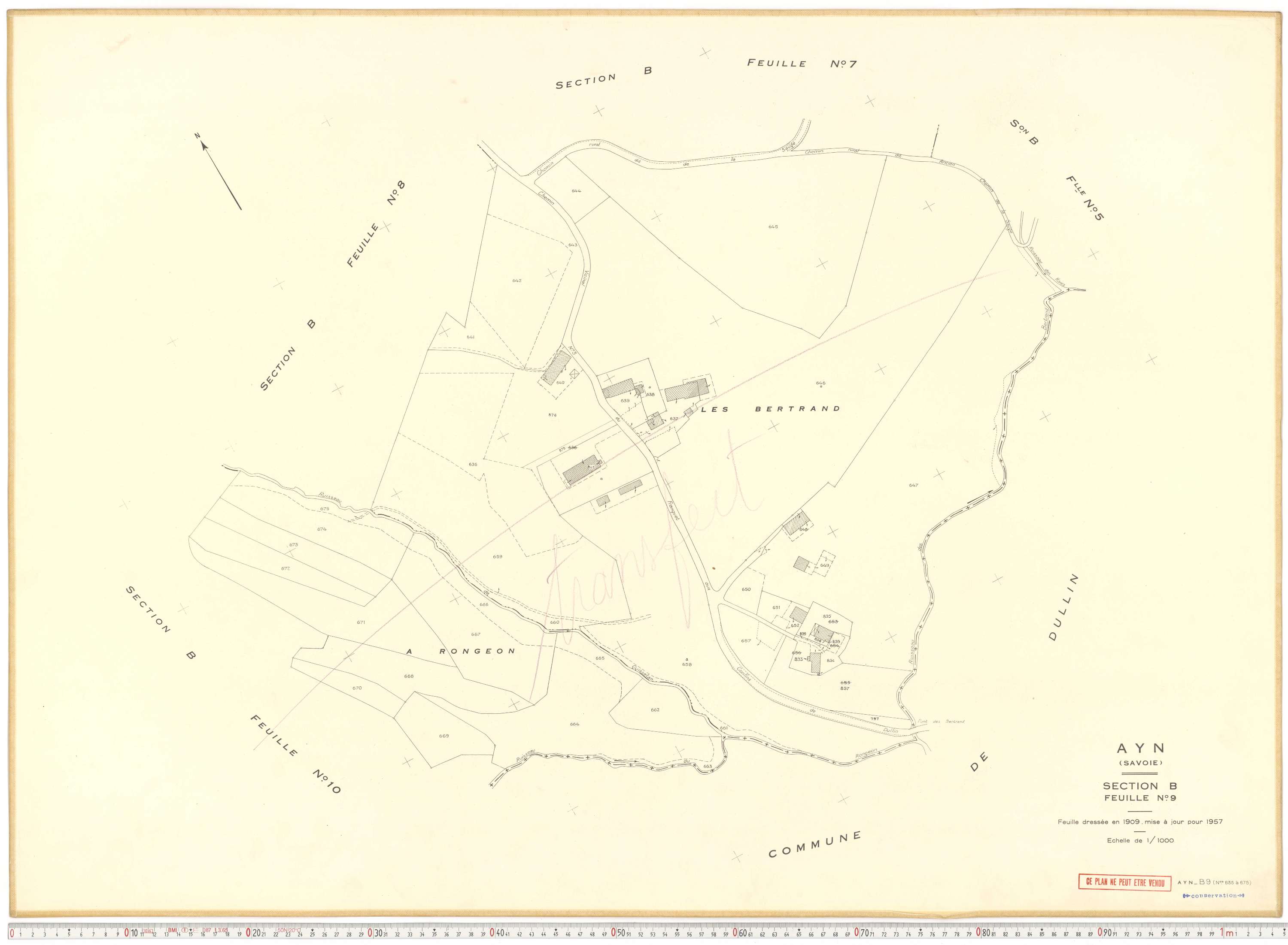 Ayn - Plans cadastraux du cadastre rénové en 1957 et mis à jour en 1988.