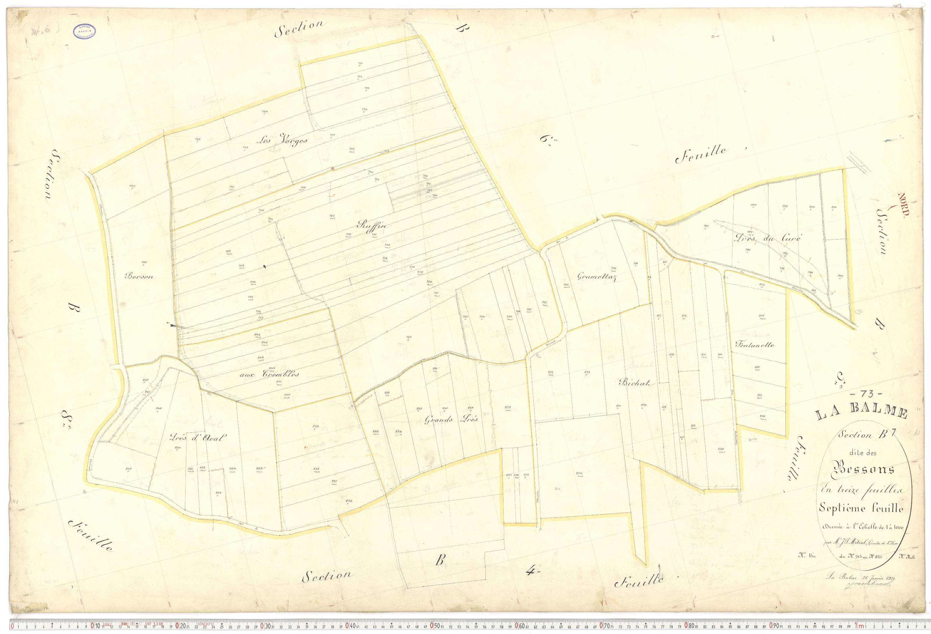 La Balme - Plans cadastraux du premier cadastre français.