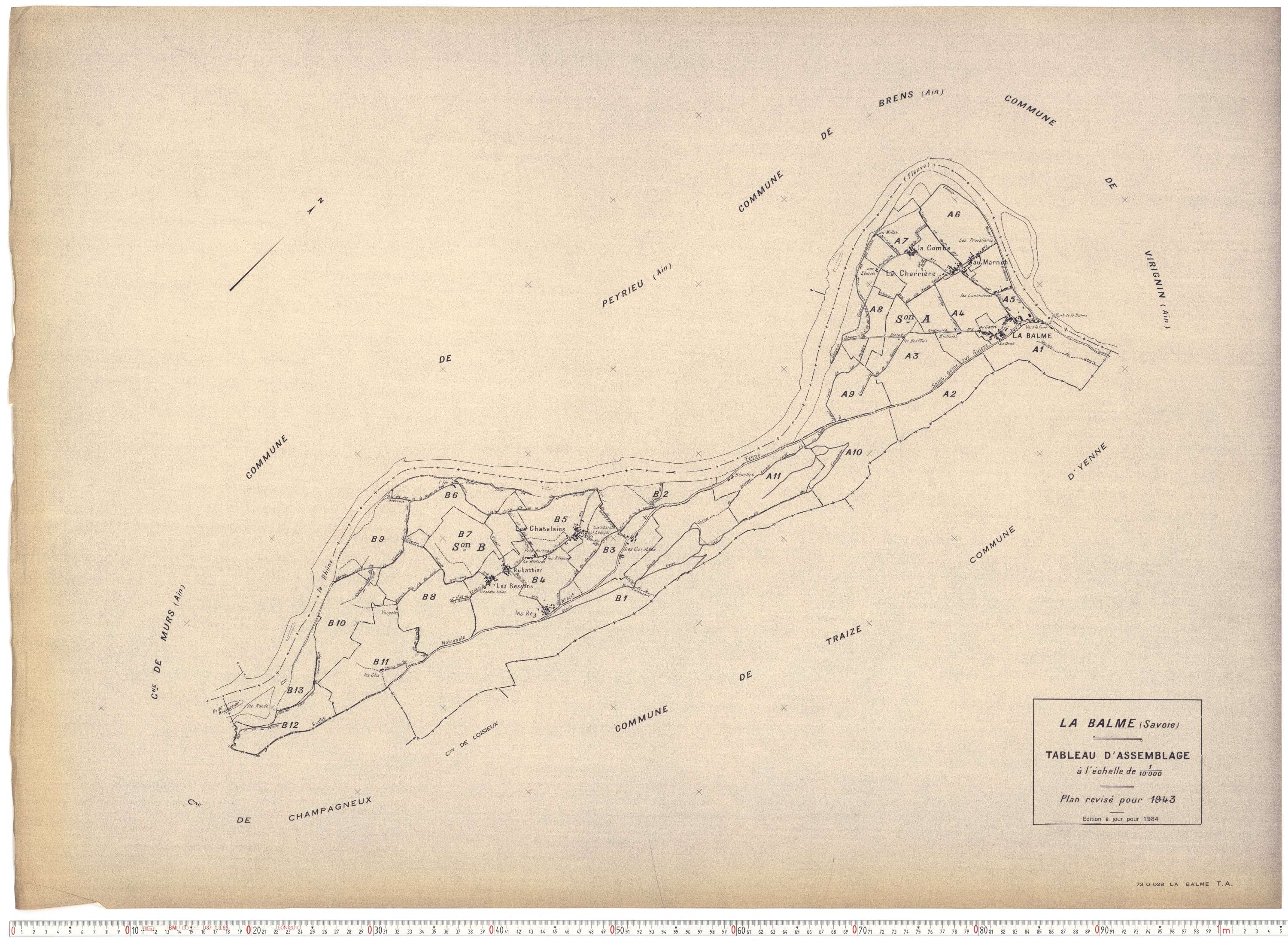 La Balme - Plans cadastraux du cadastre rénové en 1943 et mis à jour en 1988.