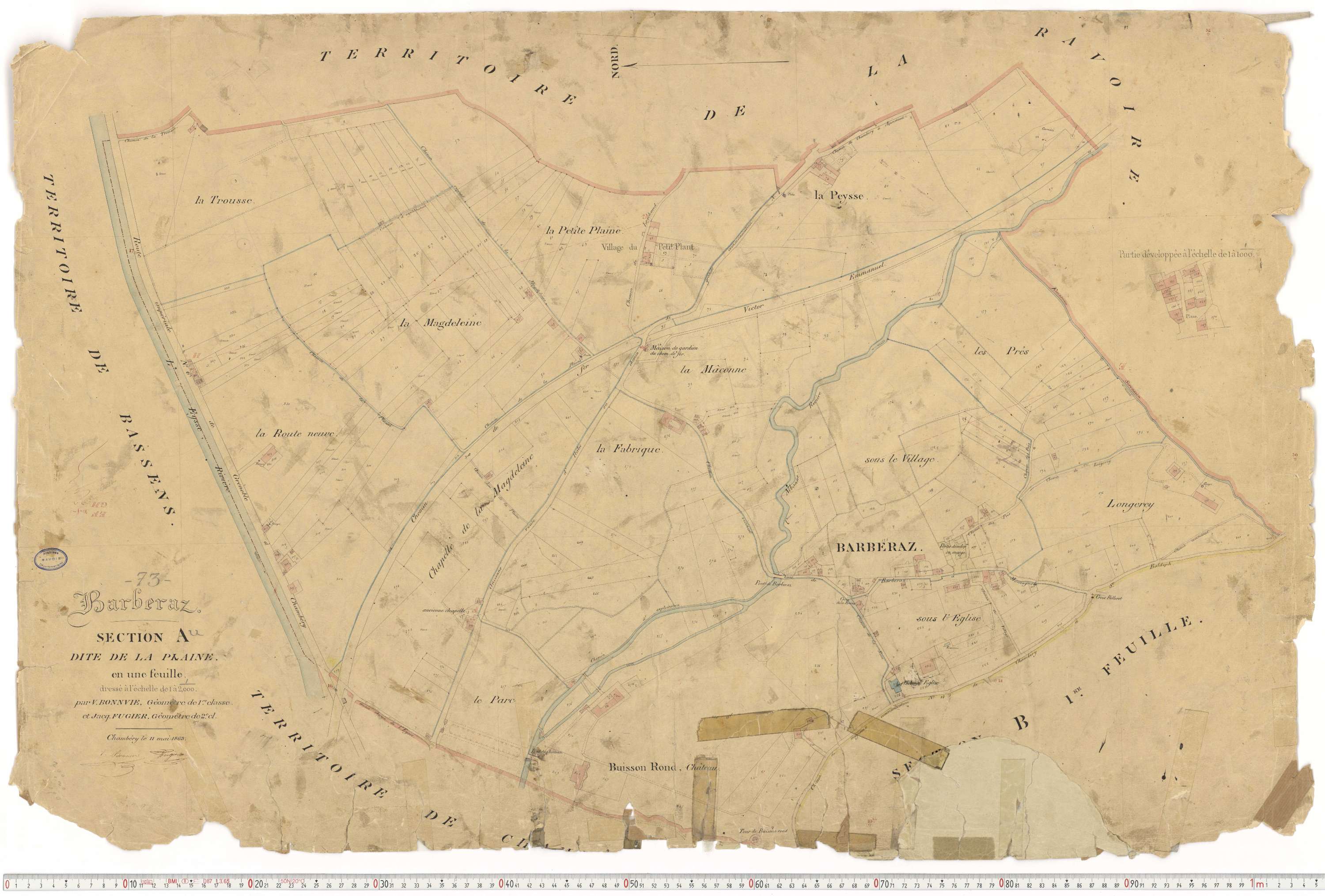 Barberaz - Plans cadastraux du premier cadastre français.