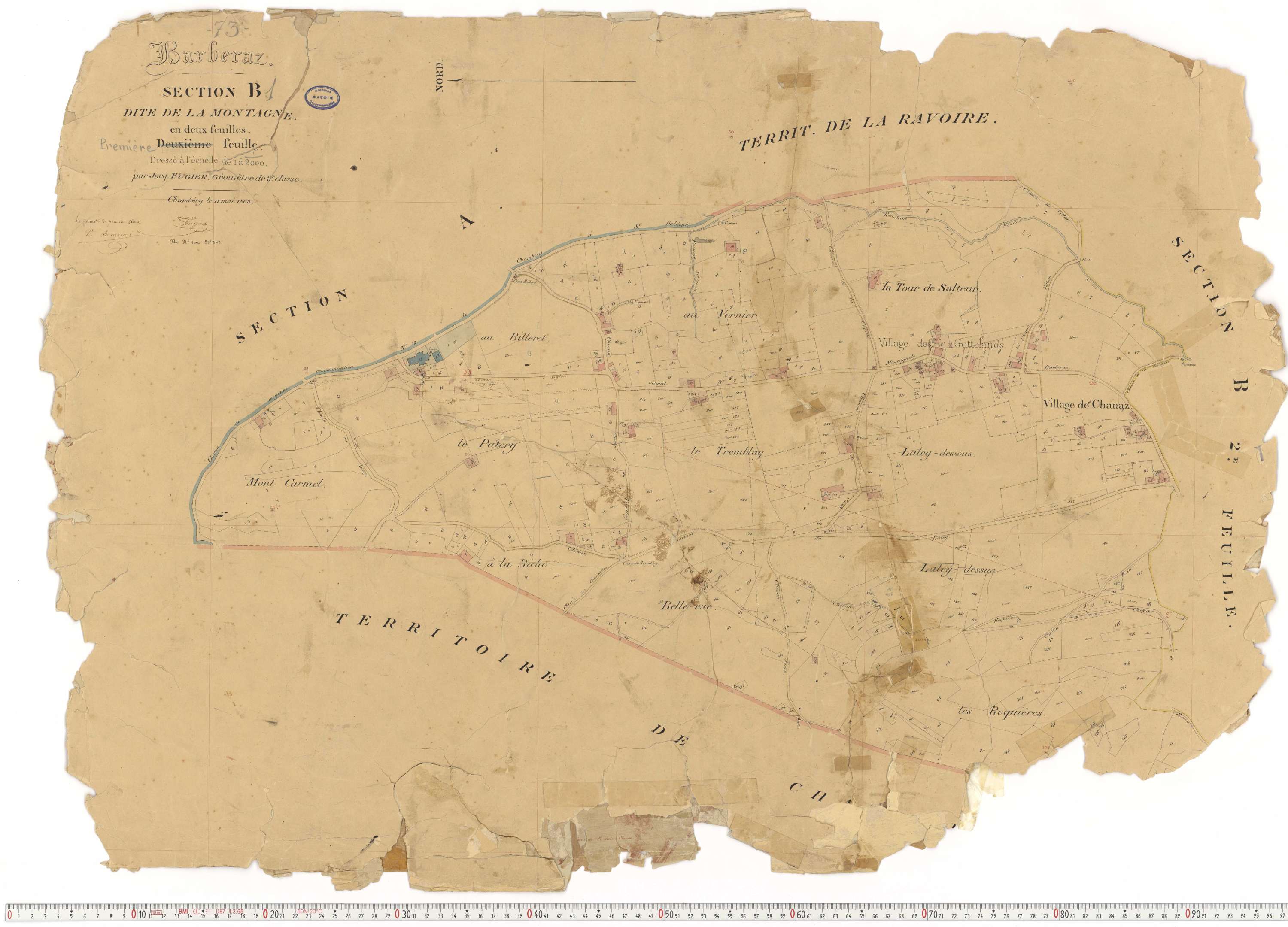 Barberaz - Plans cadastraux du premier cadastre français.