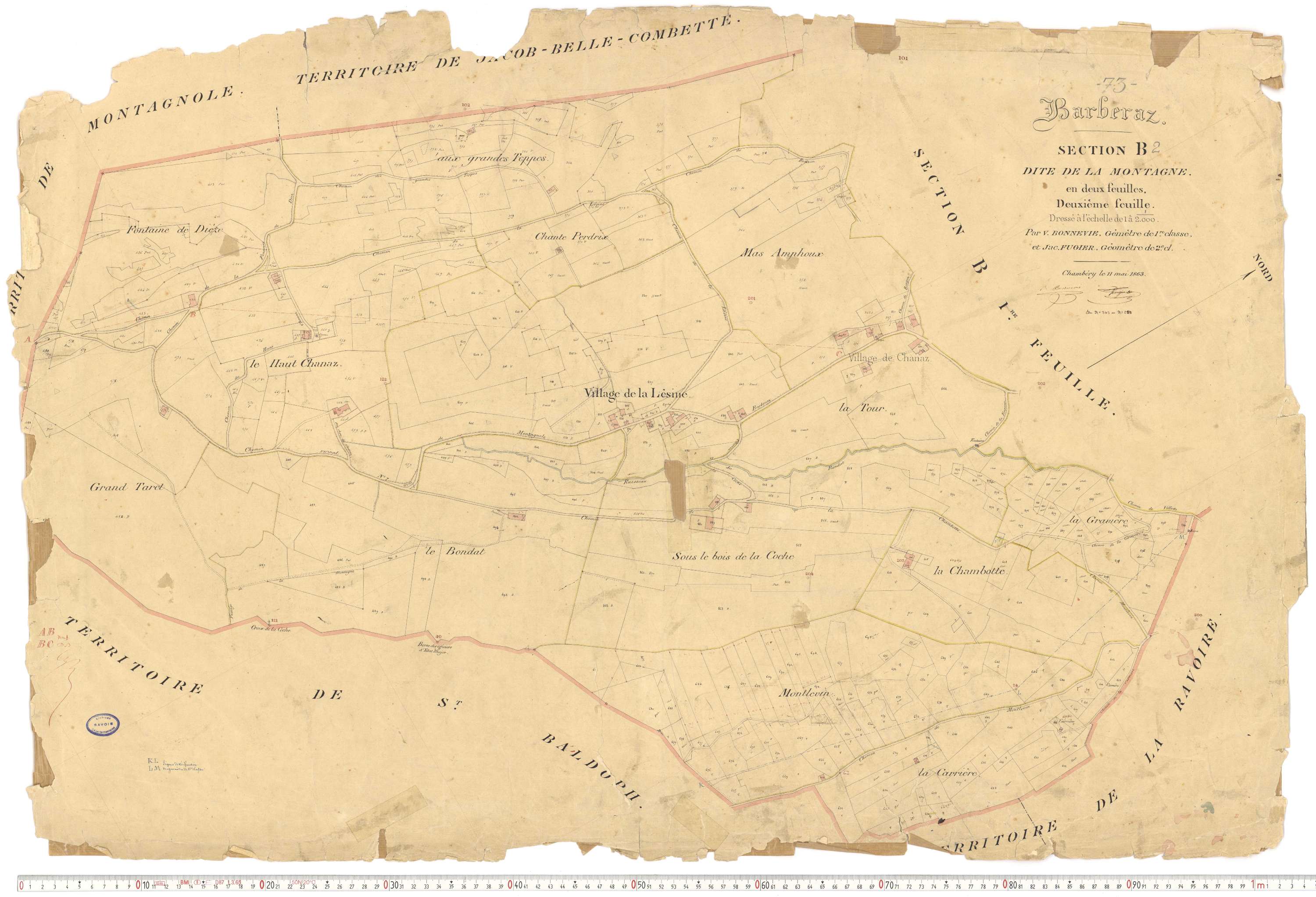 Barberaz - Plans cadastraux du premier cadastre français.