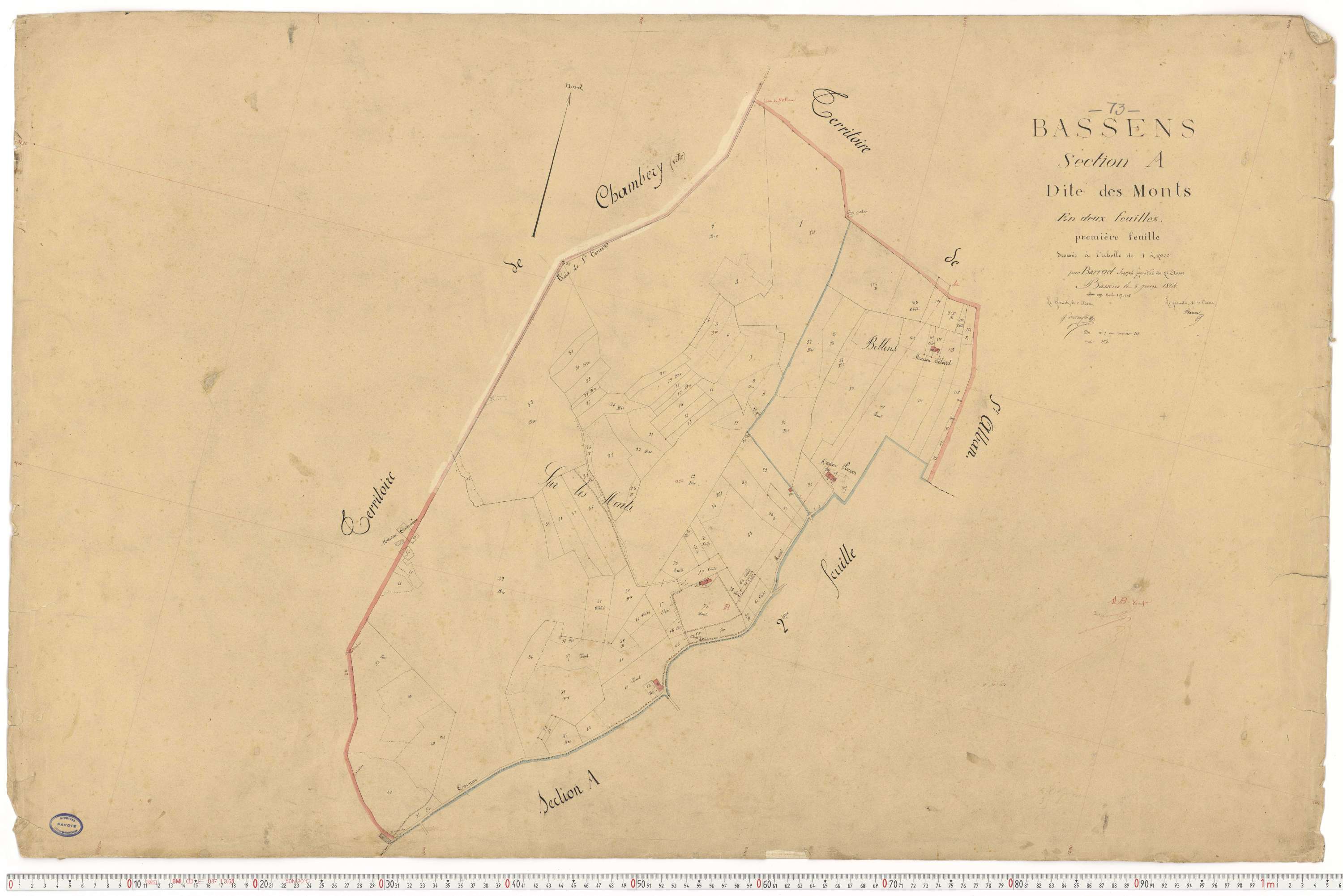 Bassens - Plans cadastraux du premier cadastre français.