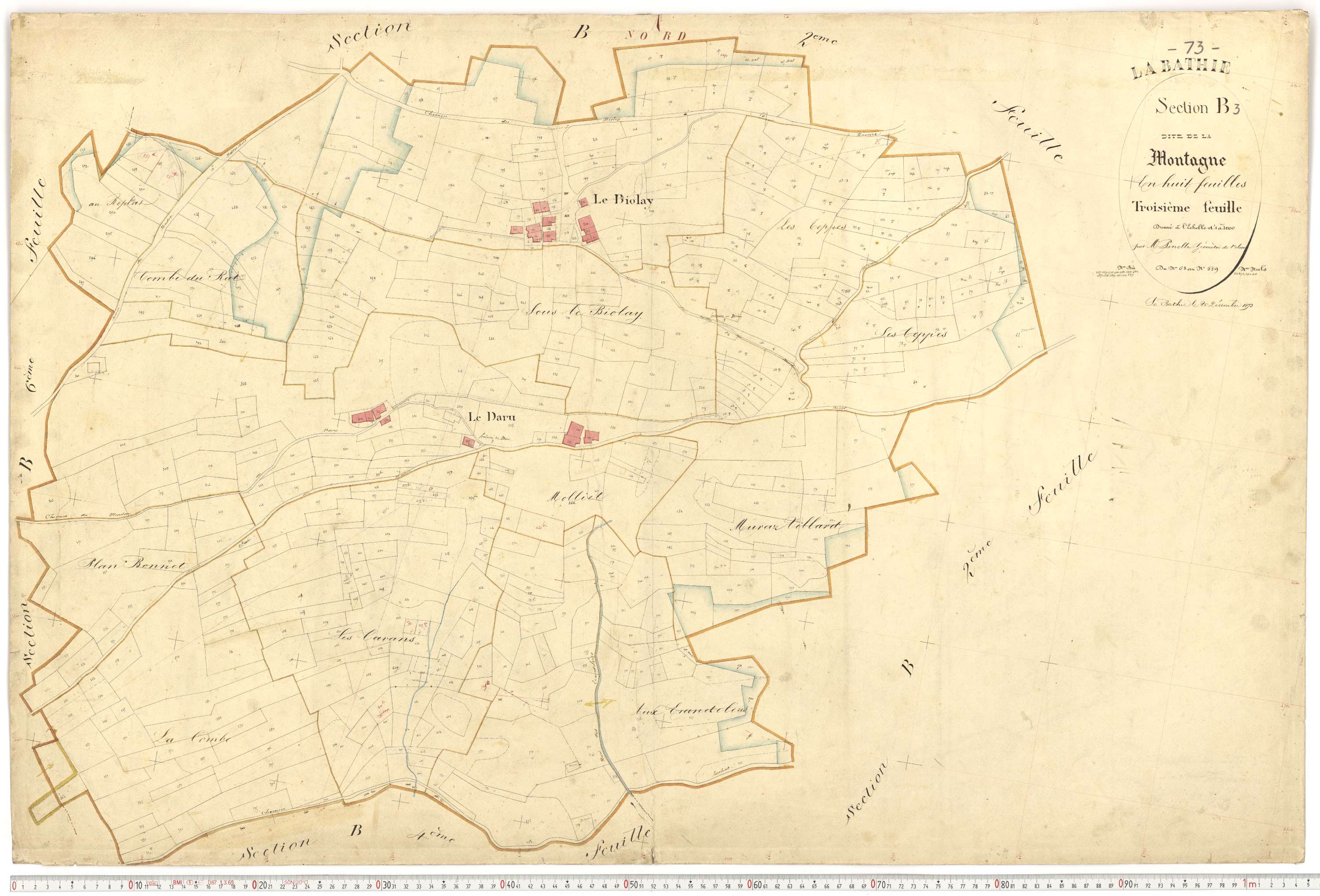 La Bâthie - Plans cadastraux du premier cadastre français.