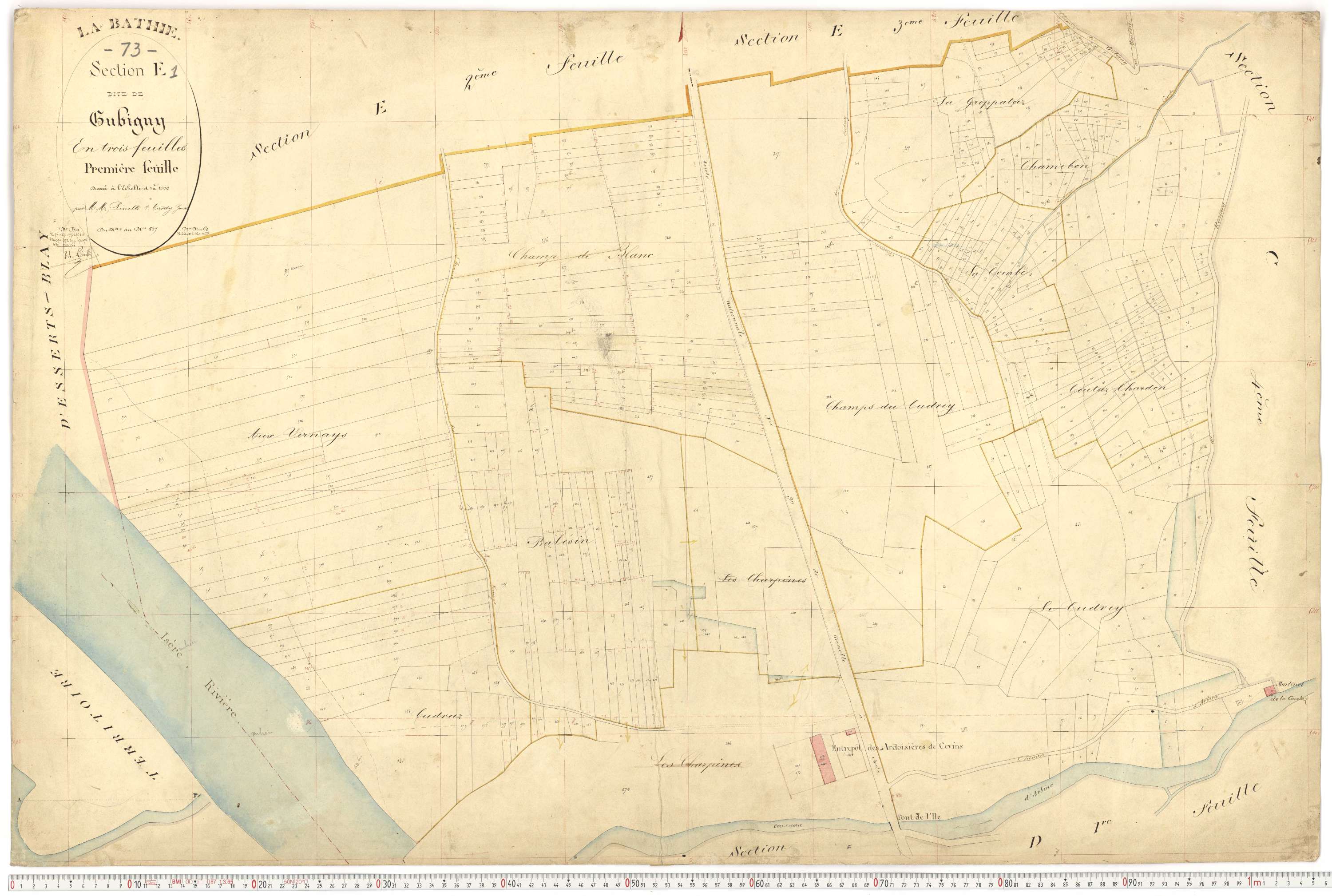 La Bâthie - Plans cadastraux du premier cadastre français.