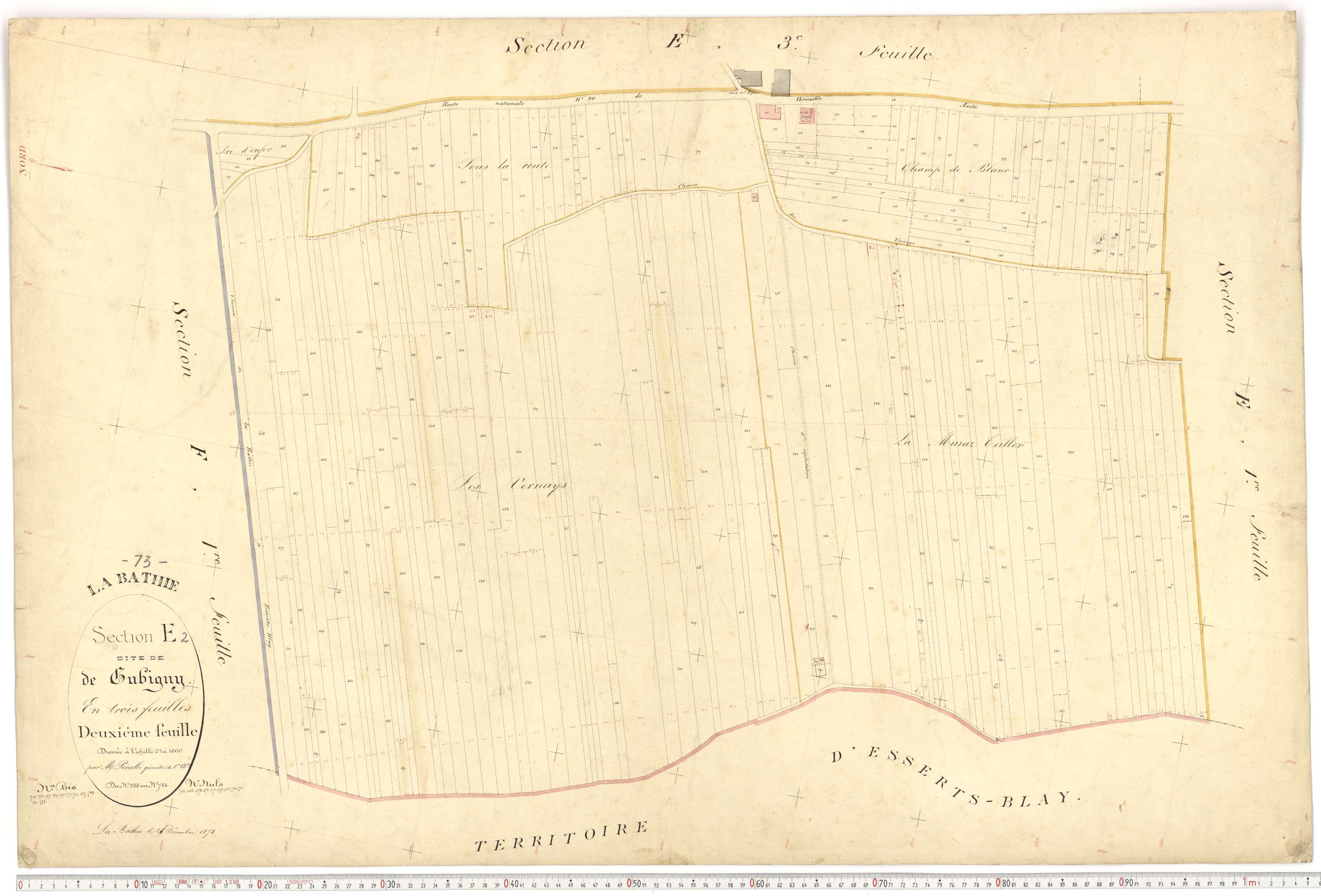 La Bâthie - Plans cadastraux du premier cadastre français.