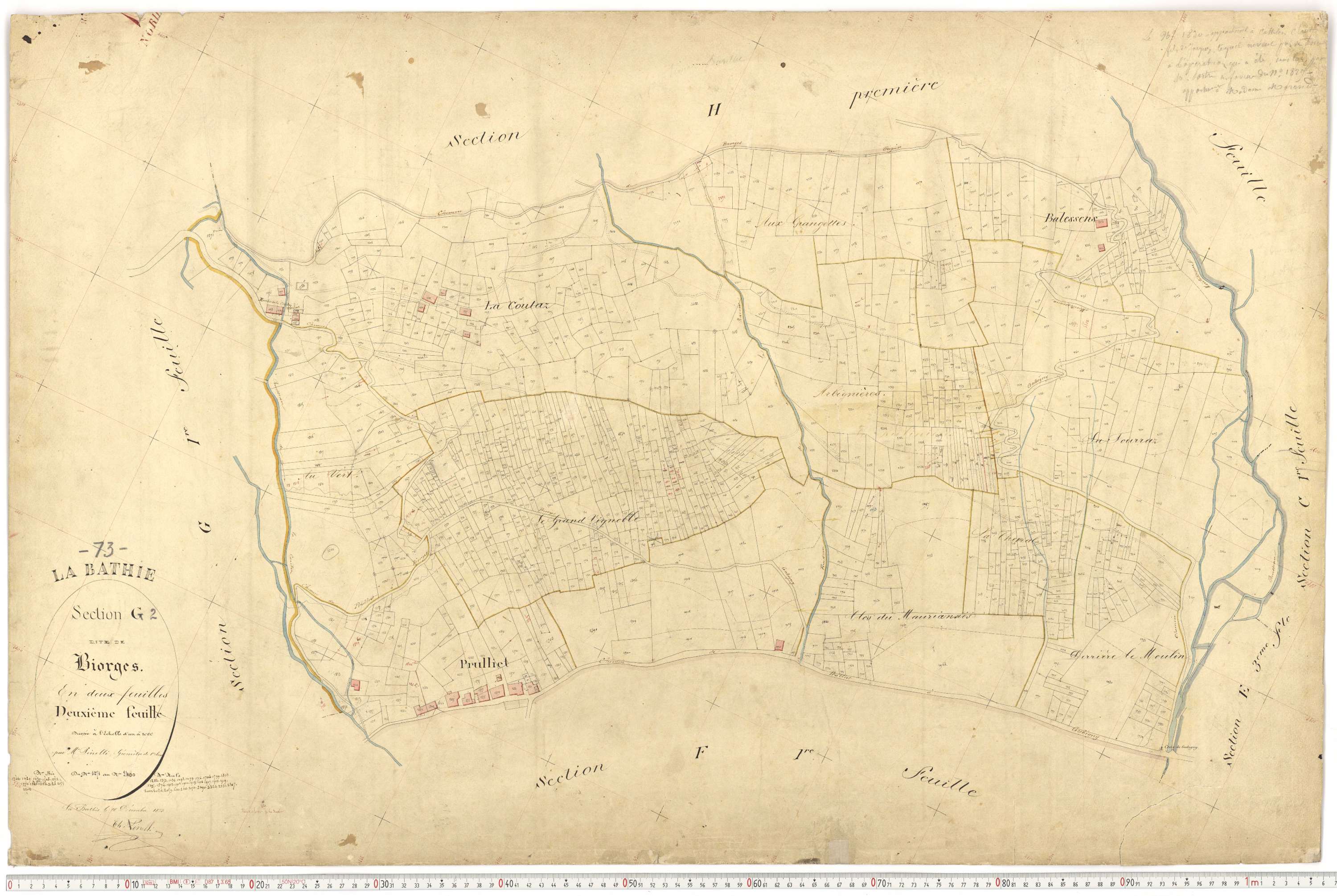 La Bâthie - Plans cadastraux du premier cadastre français.