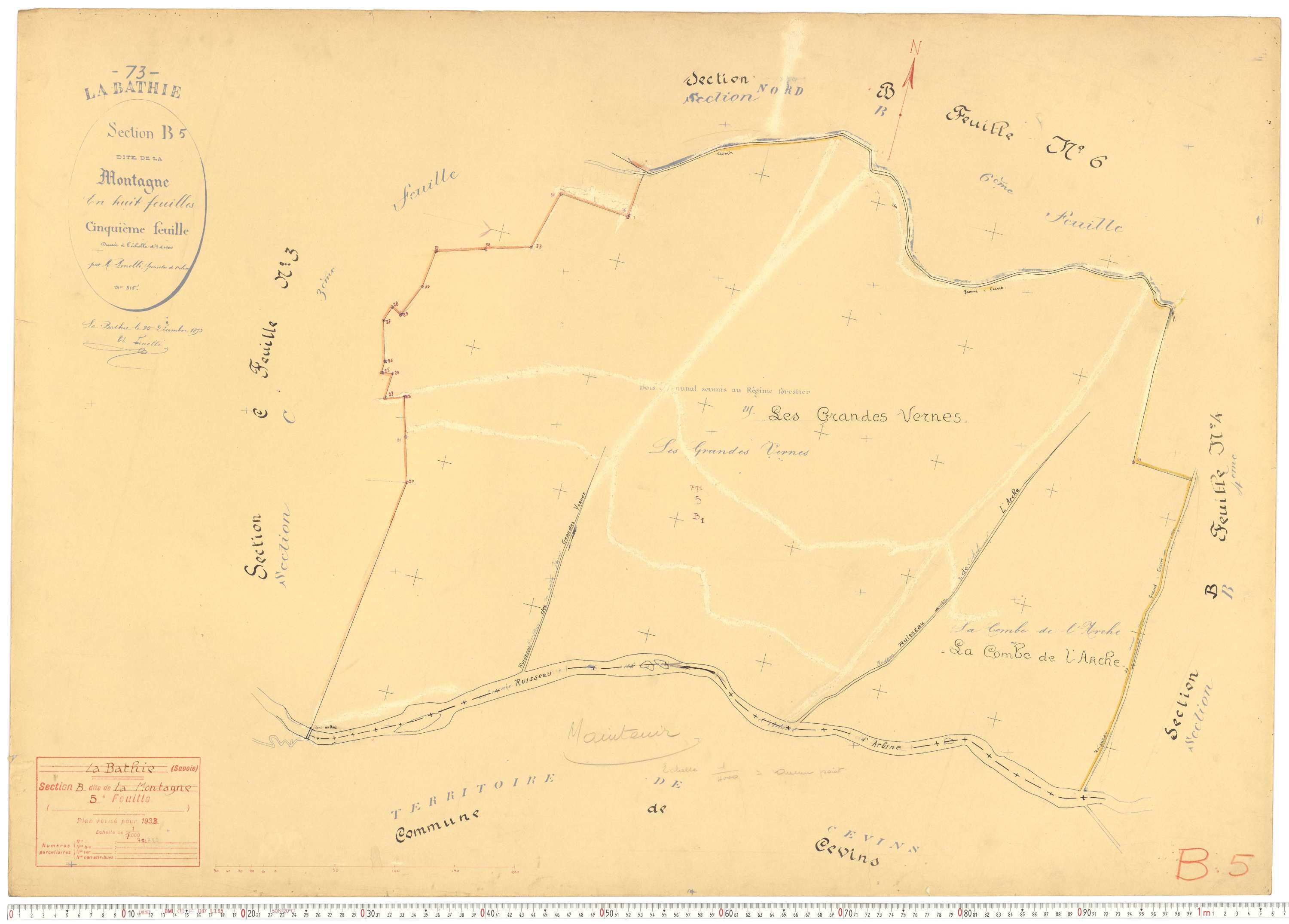 La Bâthie - Cadastre rénové (1937).