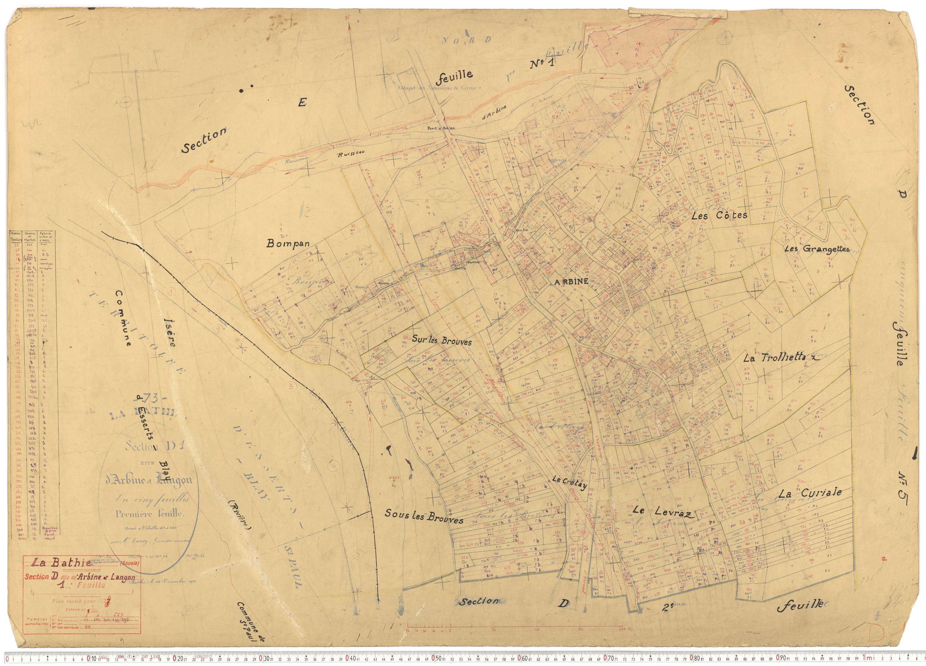 La Bâthie - Cadastre rénové (1937).