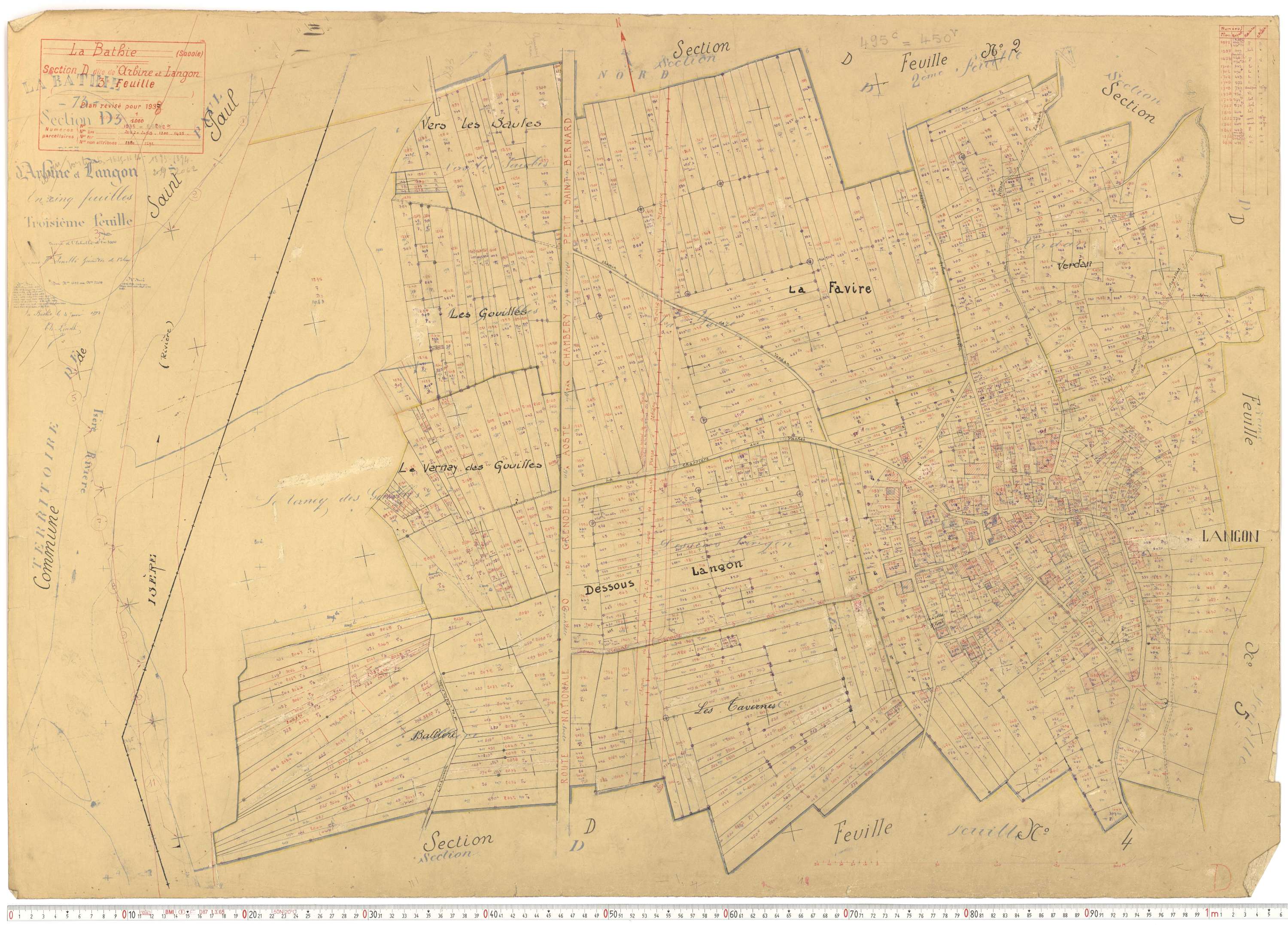 La Bâthie - Cadastre rénové (1937).