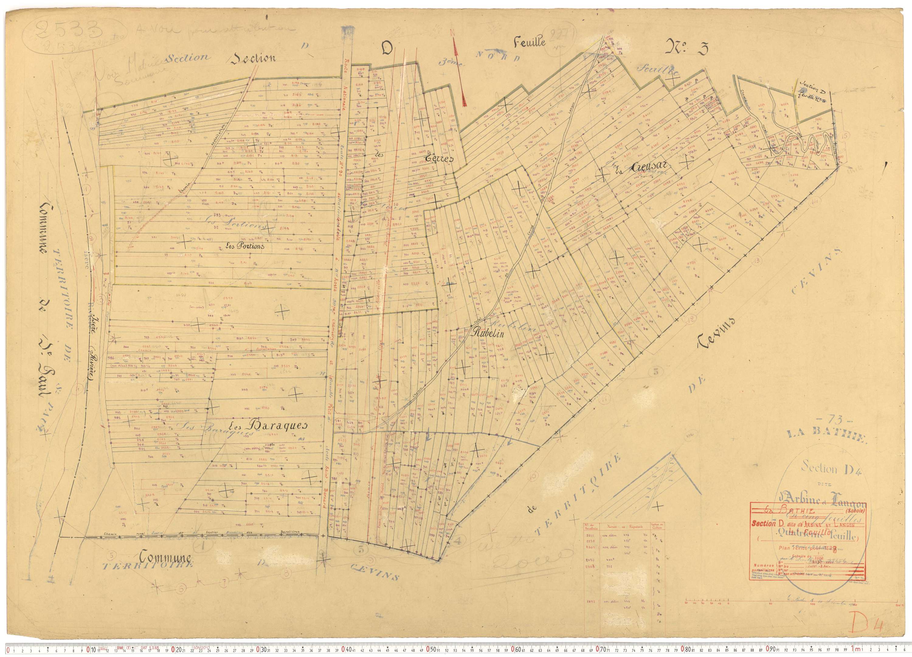 La Bâthie - Cadastre rénové (1937).
