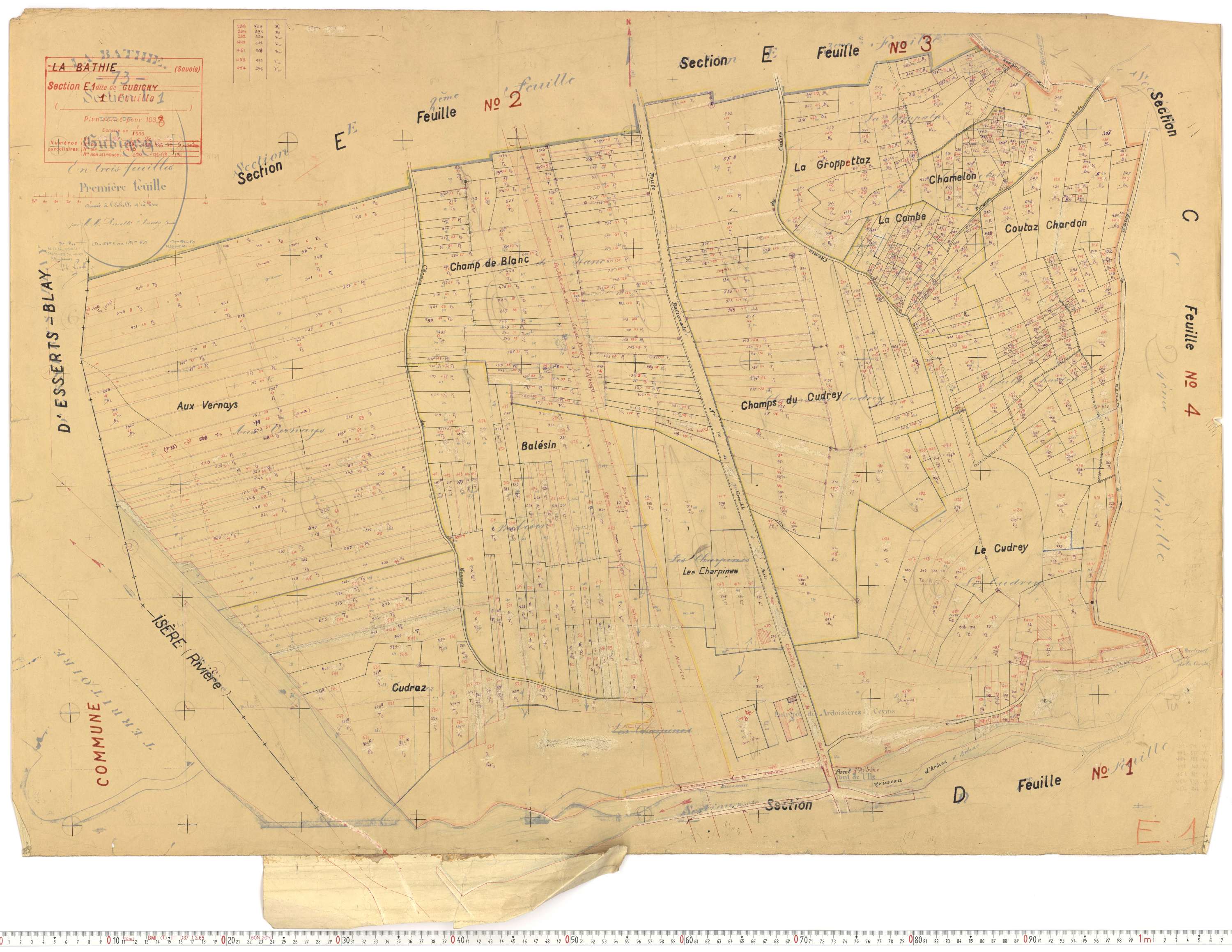 La Bâthie - Cadastre rénové (1937).