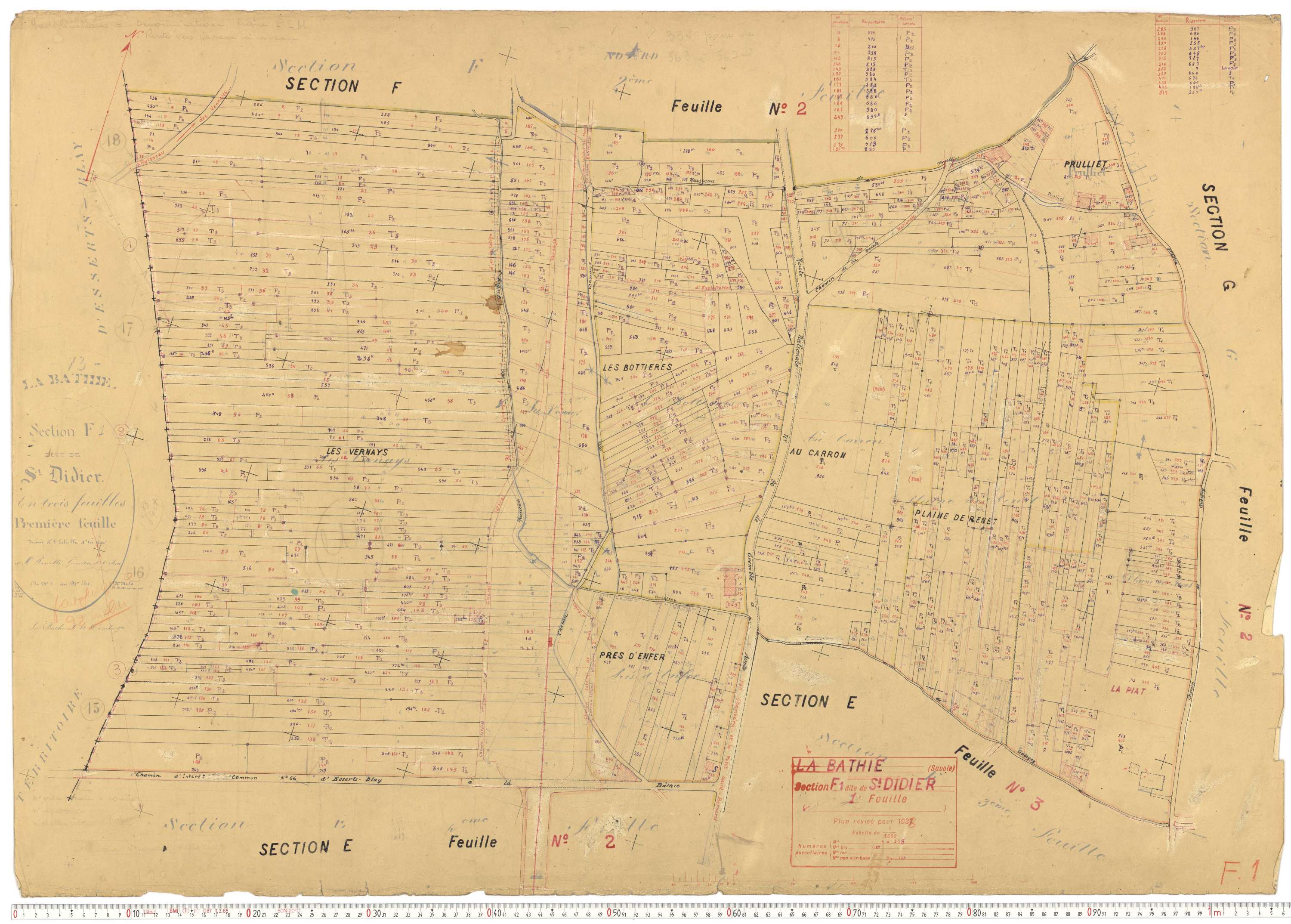La Bâthie - Cadastre rénové (1937).