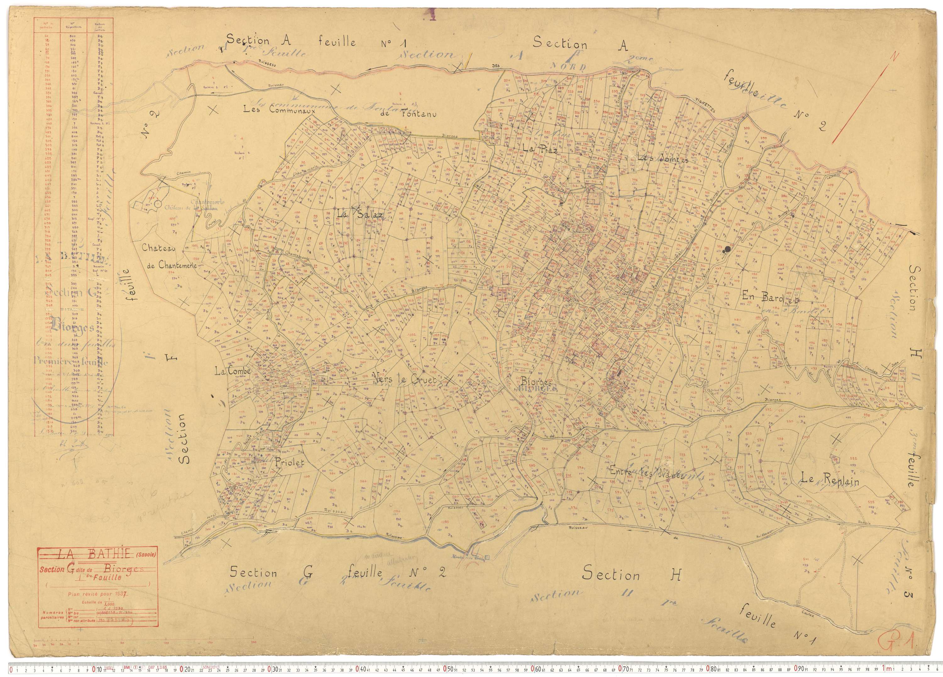 La Bâthie - Cadastre rénové (1937).