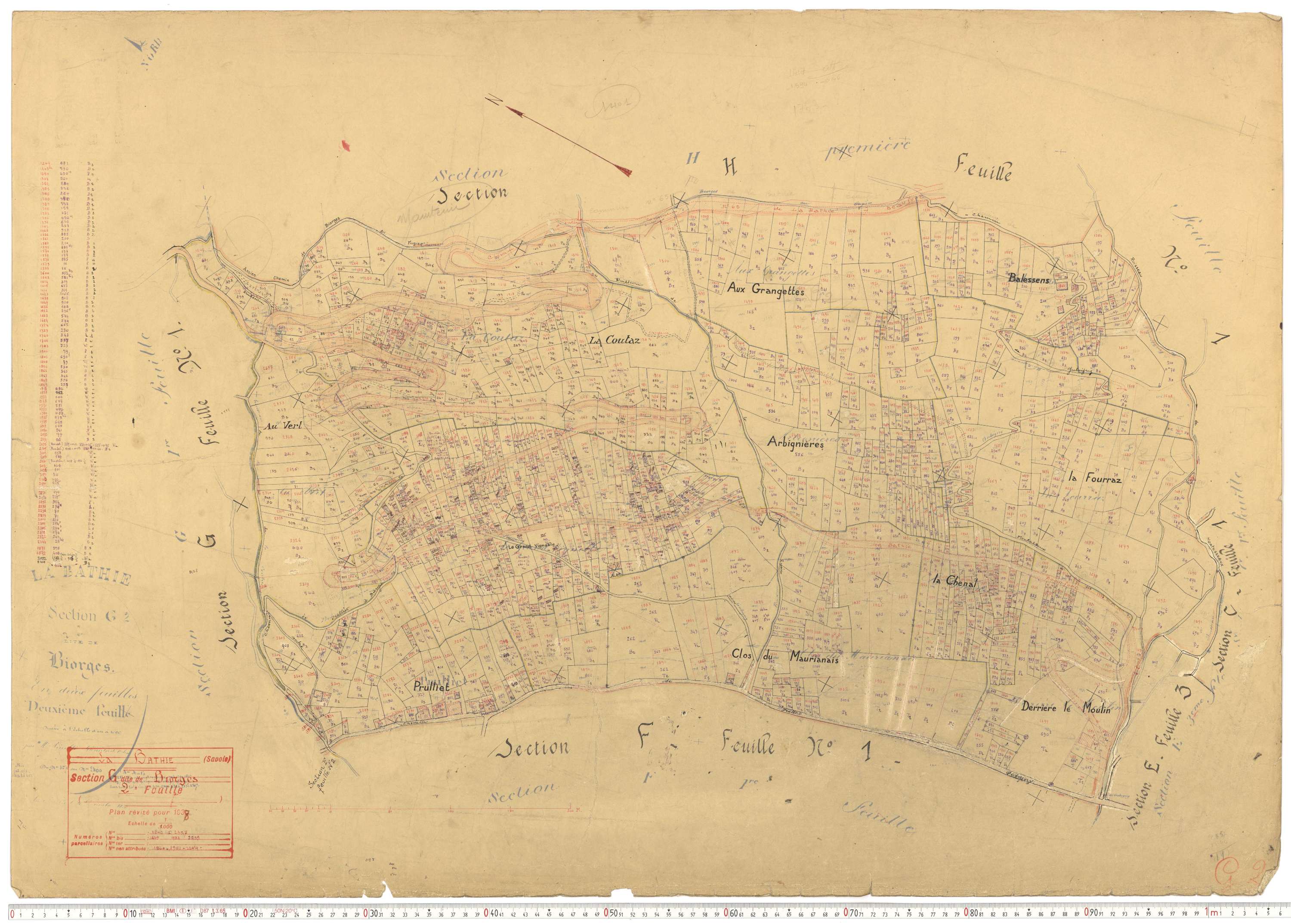 La Bâthie - Cadastre rénové (1937).