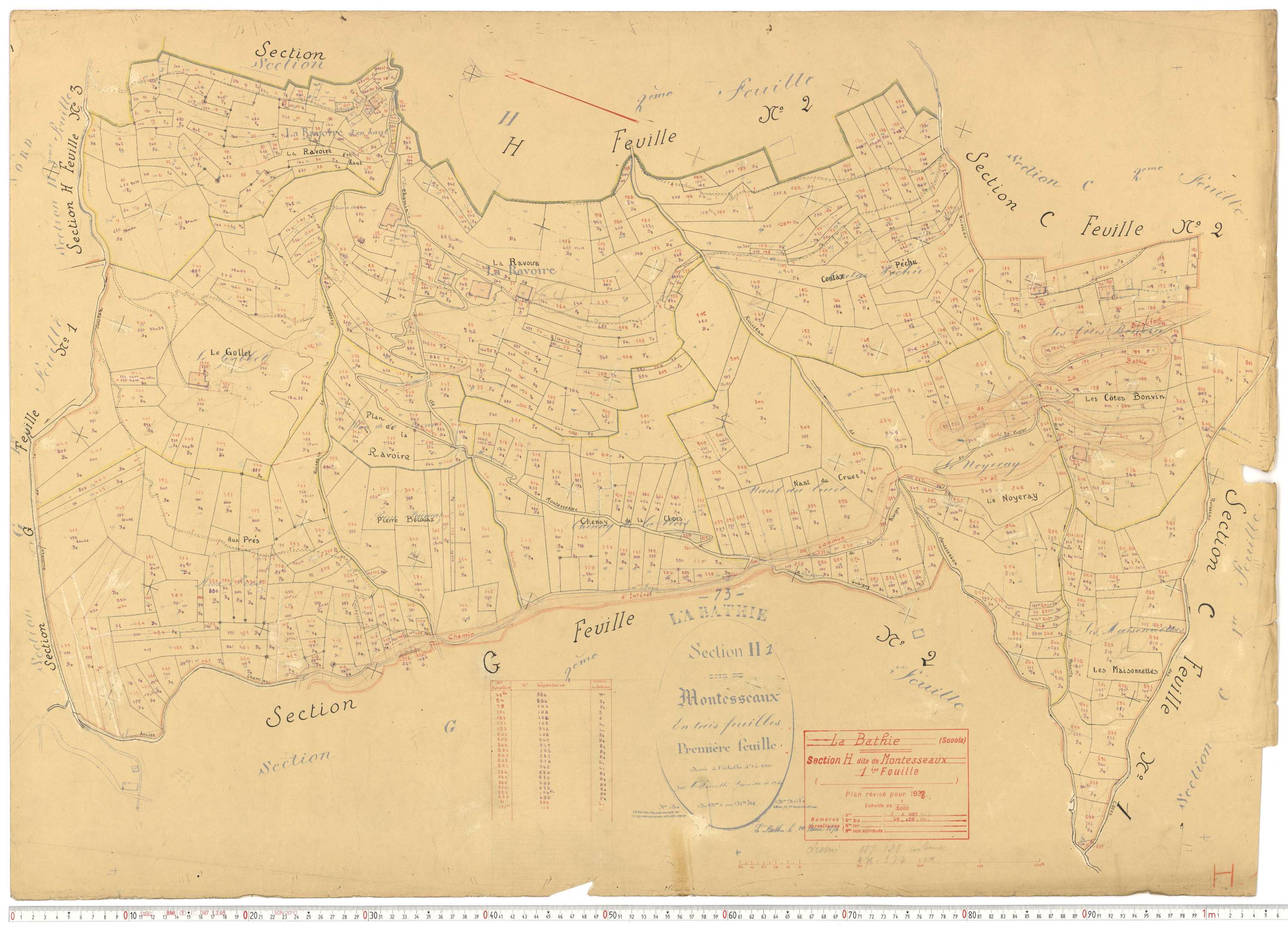 La Bâthie - Cadastre rénové (1937).