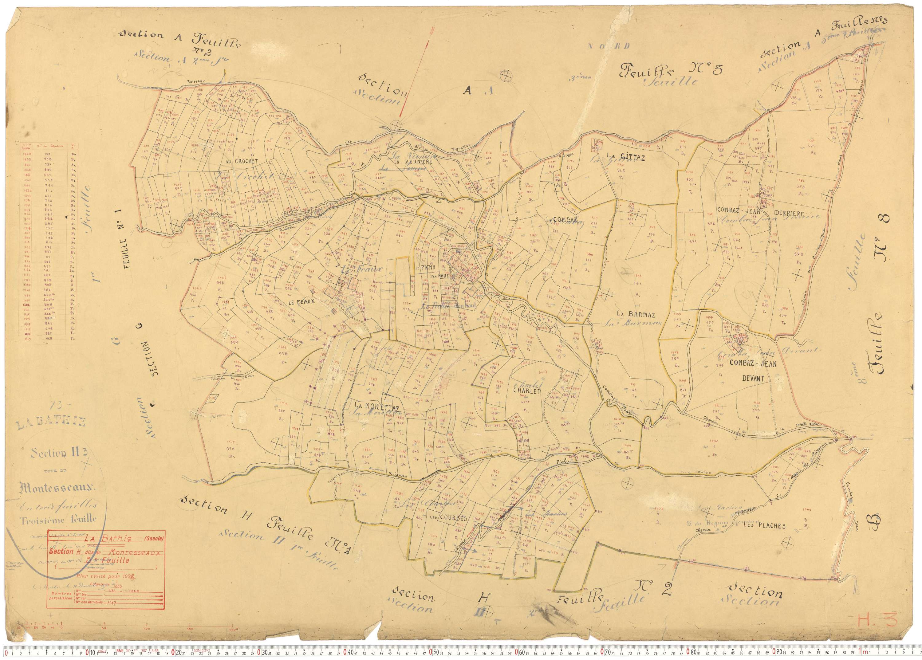 La Bâthie - Cadastre rénové (1937).