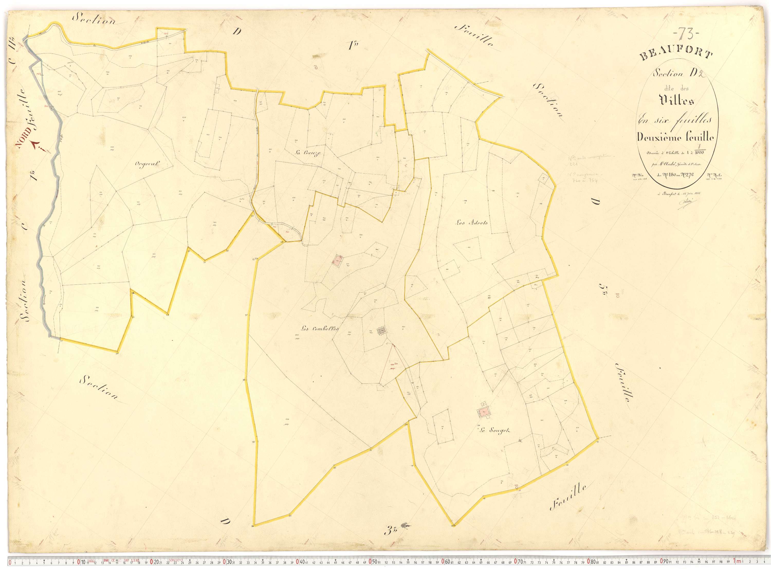 Beaufort - Plans cadastraux du premier cadastre français.